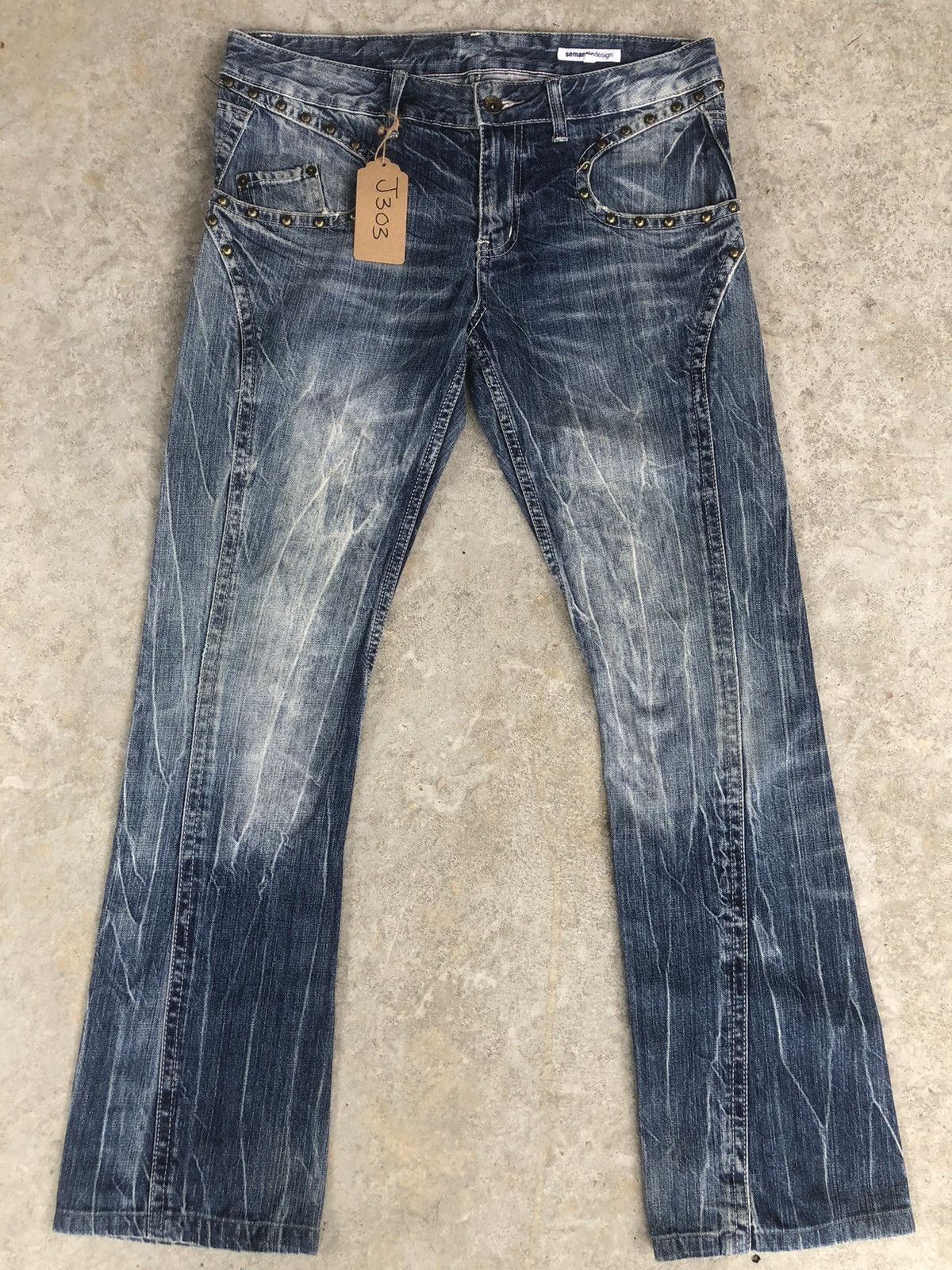 semanticdesign Japanese Semantic Design Punk Style Flared Jeans Size US 34 / EU 50 - 1 Thumbnail