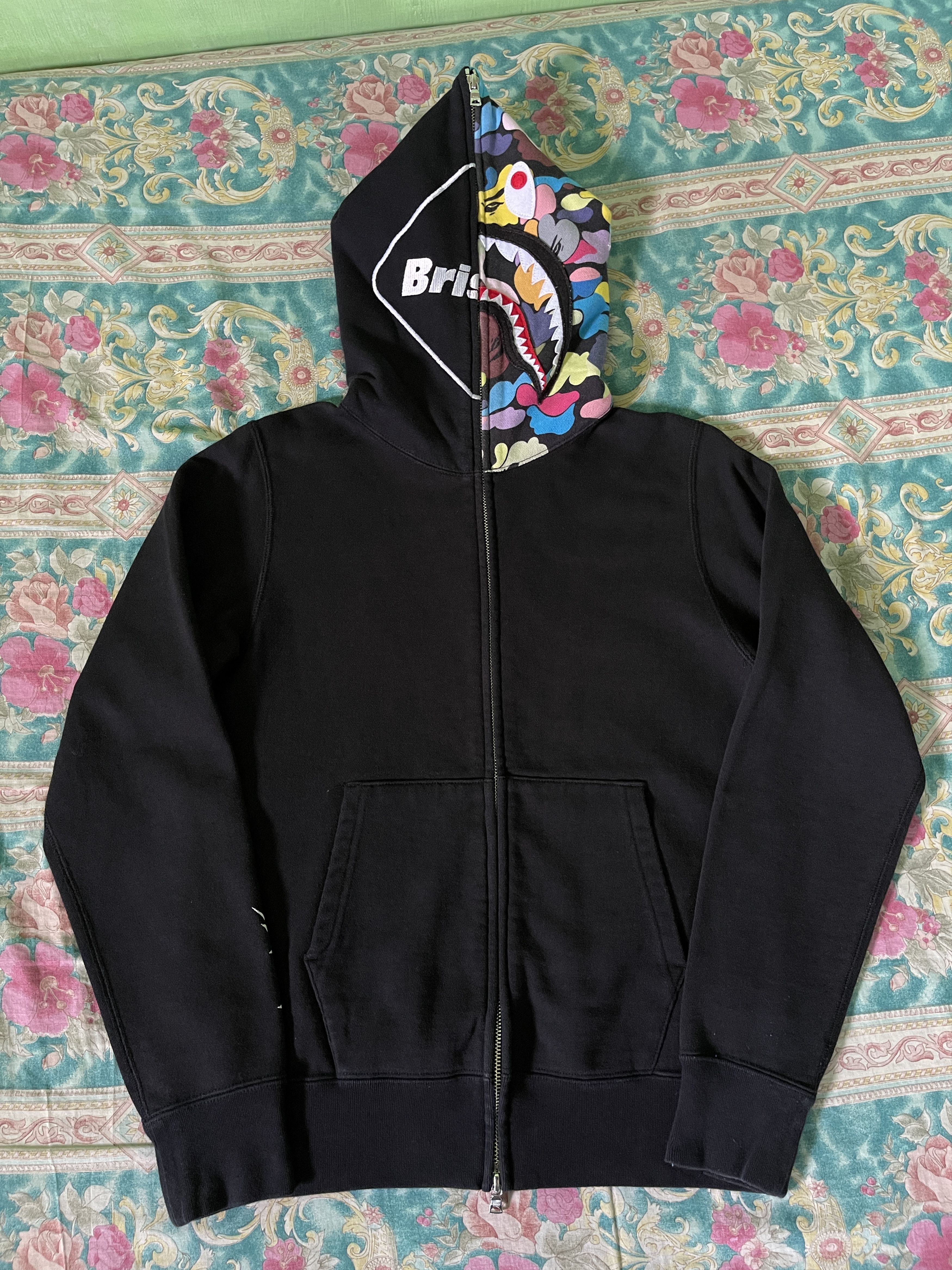 Bape BAPE × FCRB Shark full zip hoodie multi camo | Grailed