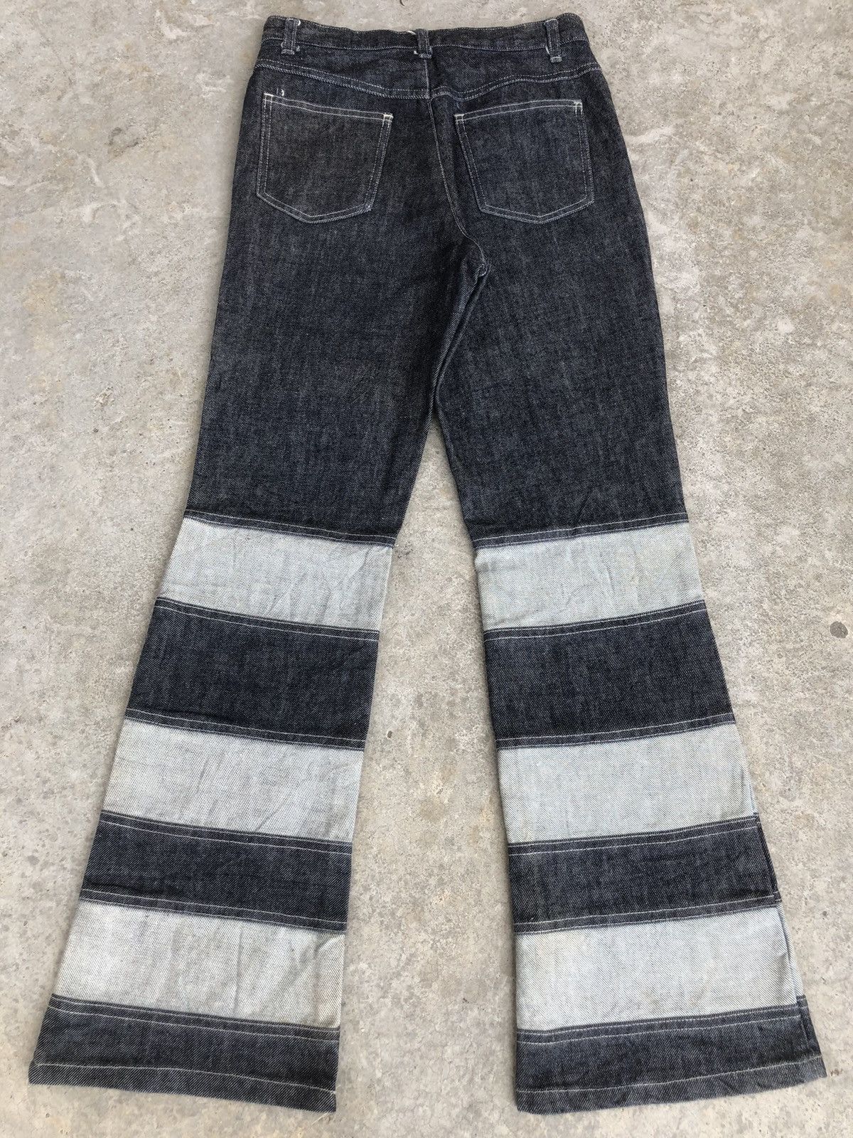 If Six Was Nine Japanese Members Flared Jeans Patchwork Denim Size US 27 - 2 Thumbnail