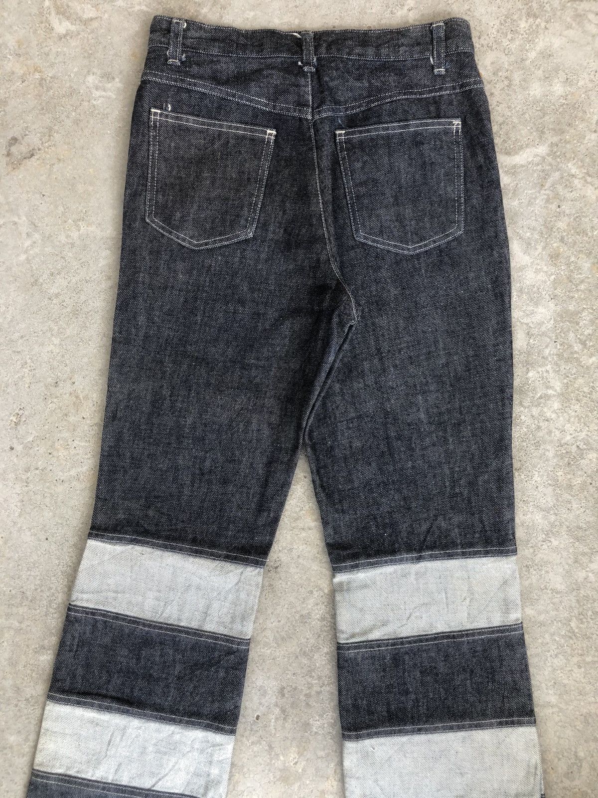 If Six Was Nine Japanese Members Flared Jeans Patchwork Denim Size US 27 - 8 Thumbnail