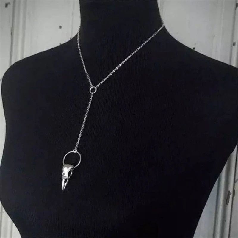 Jewelry Raven Crow Skull Pendant Necklaces Size ONE SIZE - 1 Preview