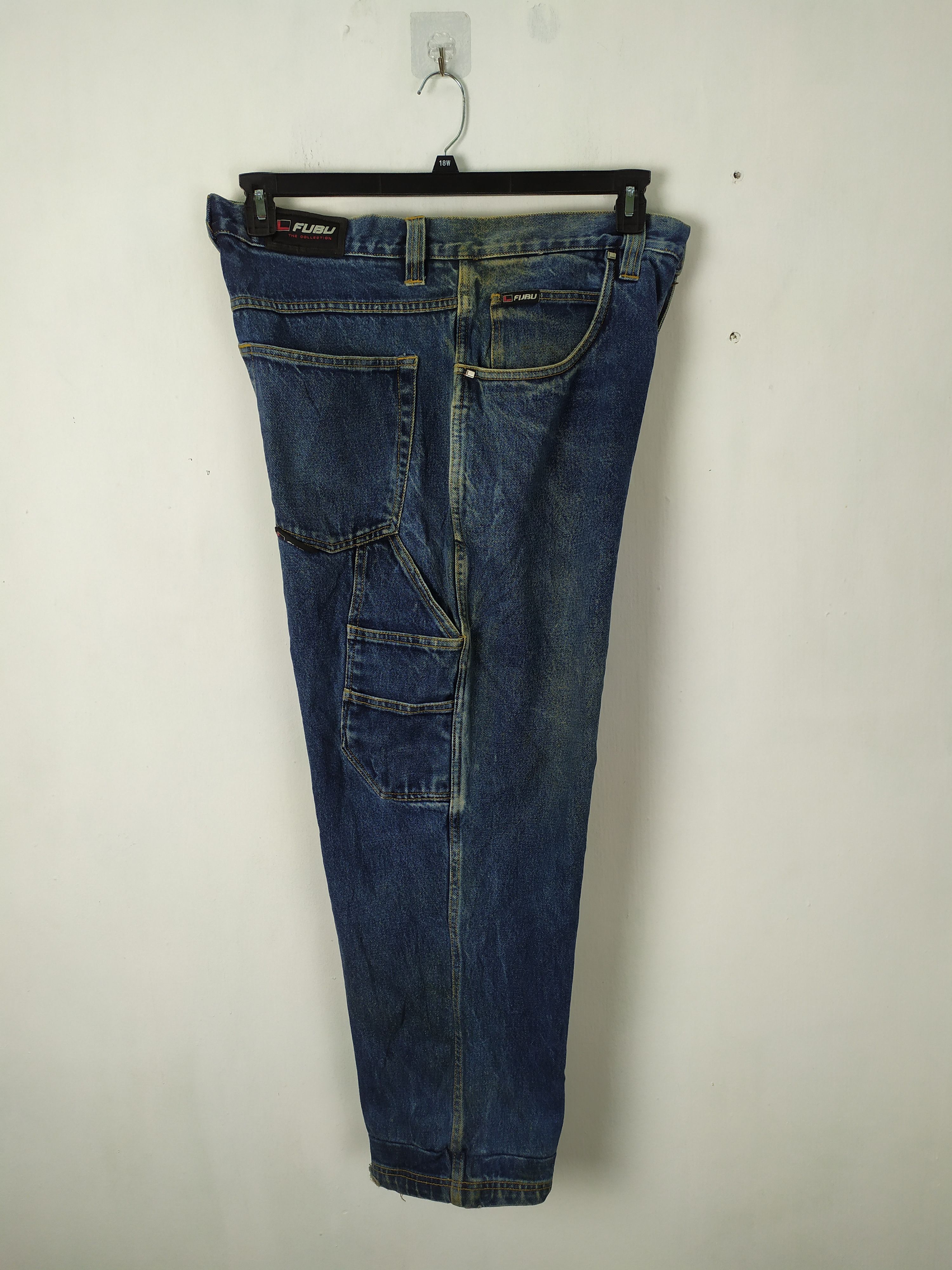 Fubu × Jean VINTAGE FUBU FADED JEANS DENIM CARGO PANTS/TACTICAL PANTS Size US 38 / EU 54 - 4 Thumbnail