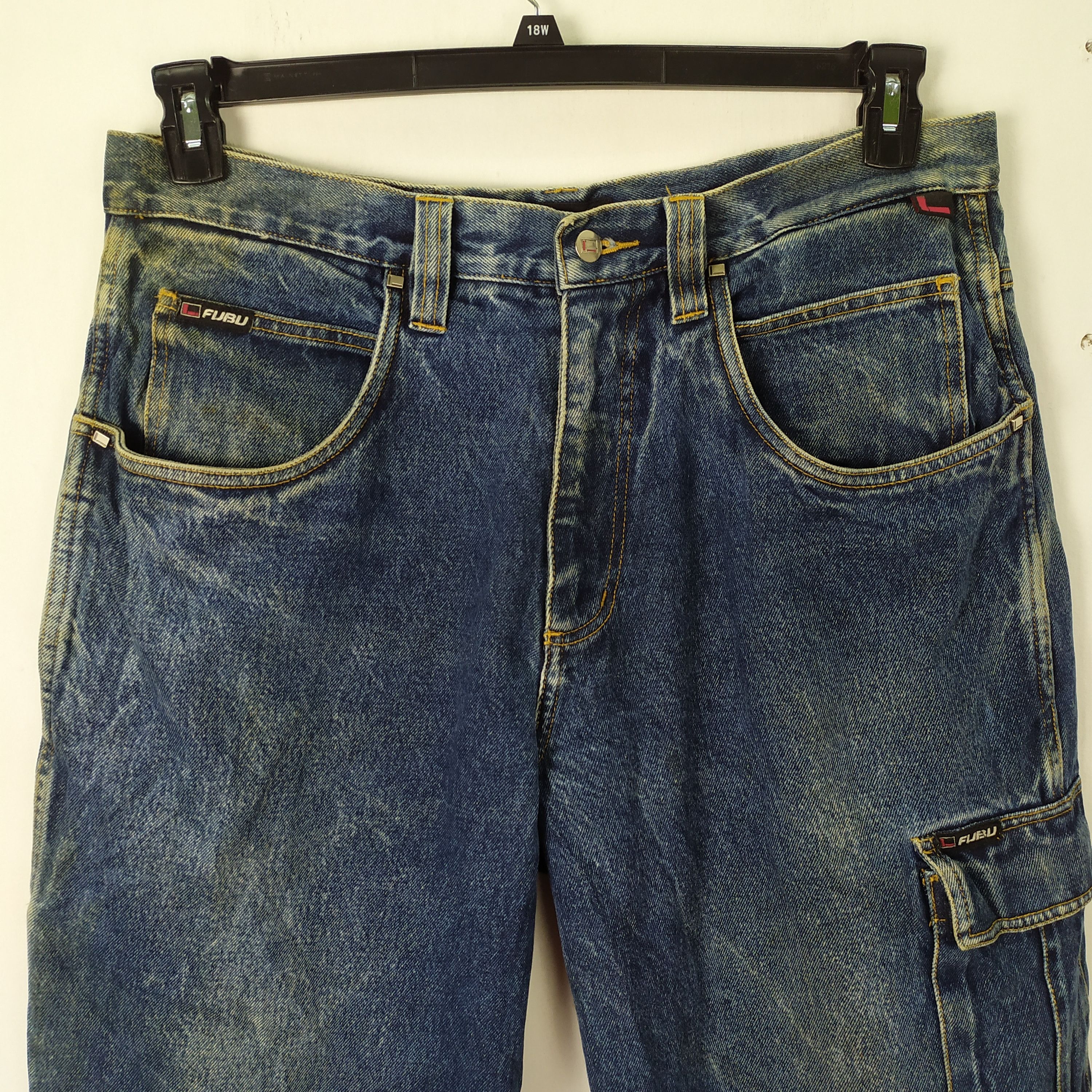 Fubu × Jean VINTAGE FUBU FADED JEANS DENIM CARGO PANTS/TACTICAL PANTS Size US 38 / EU 54 - 7 Thumbnail