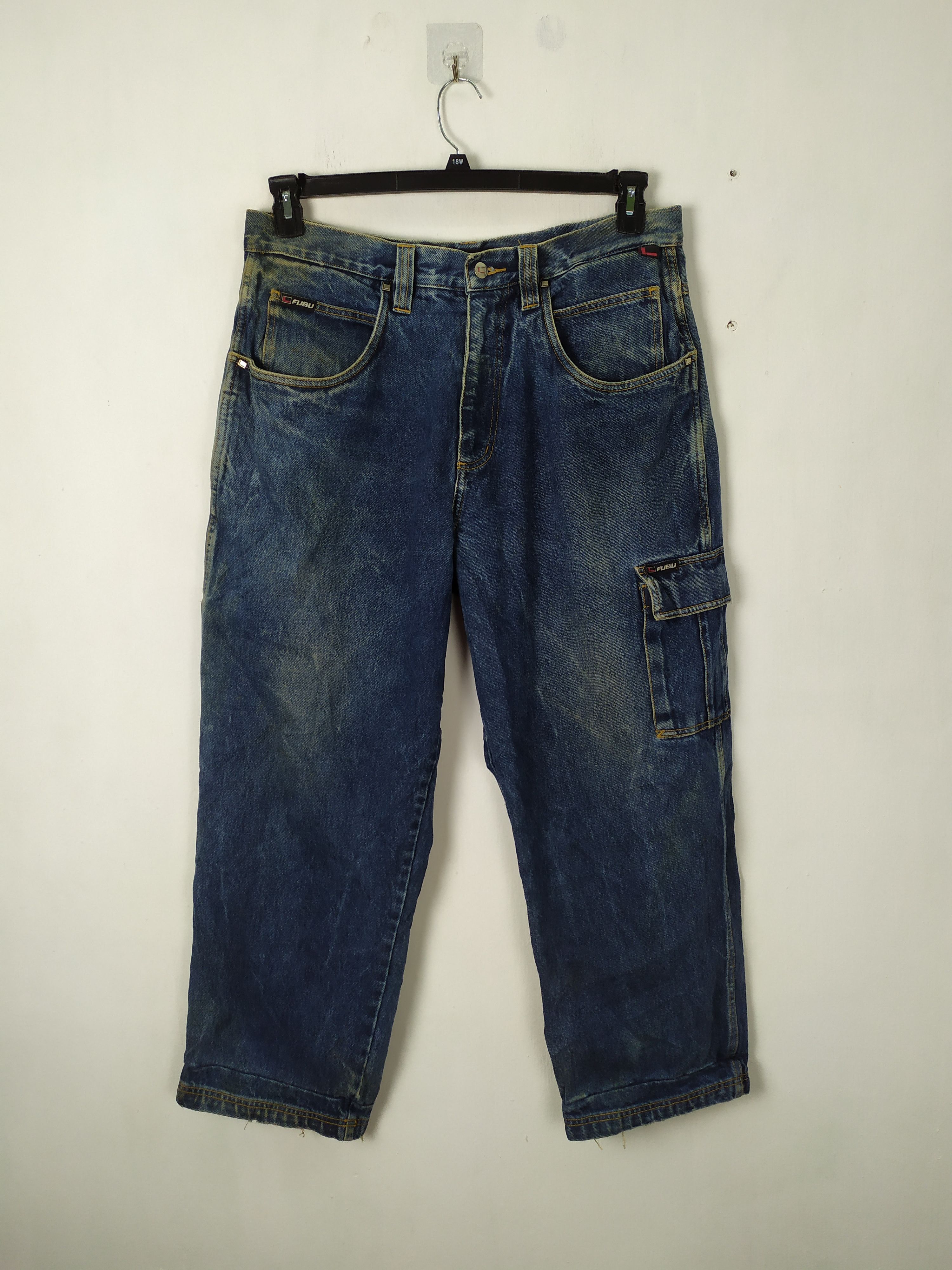 Fubu × Jean VINTAGE FUBU FADED JEANS DENIM CARGO PANTS/TACTICAL PANTS Size US 38 / EU 54 - 2 Thumbnail