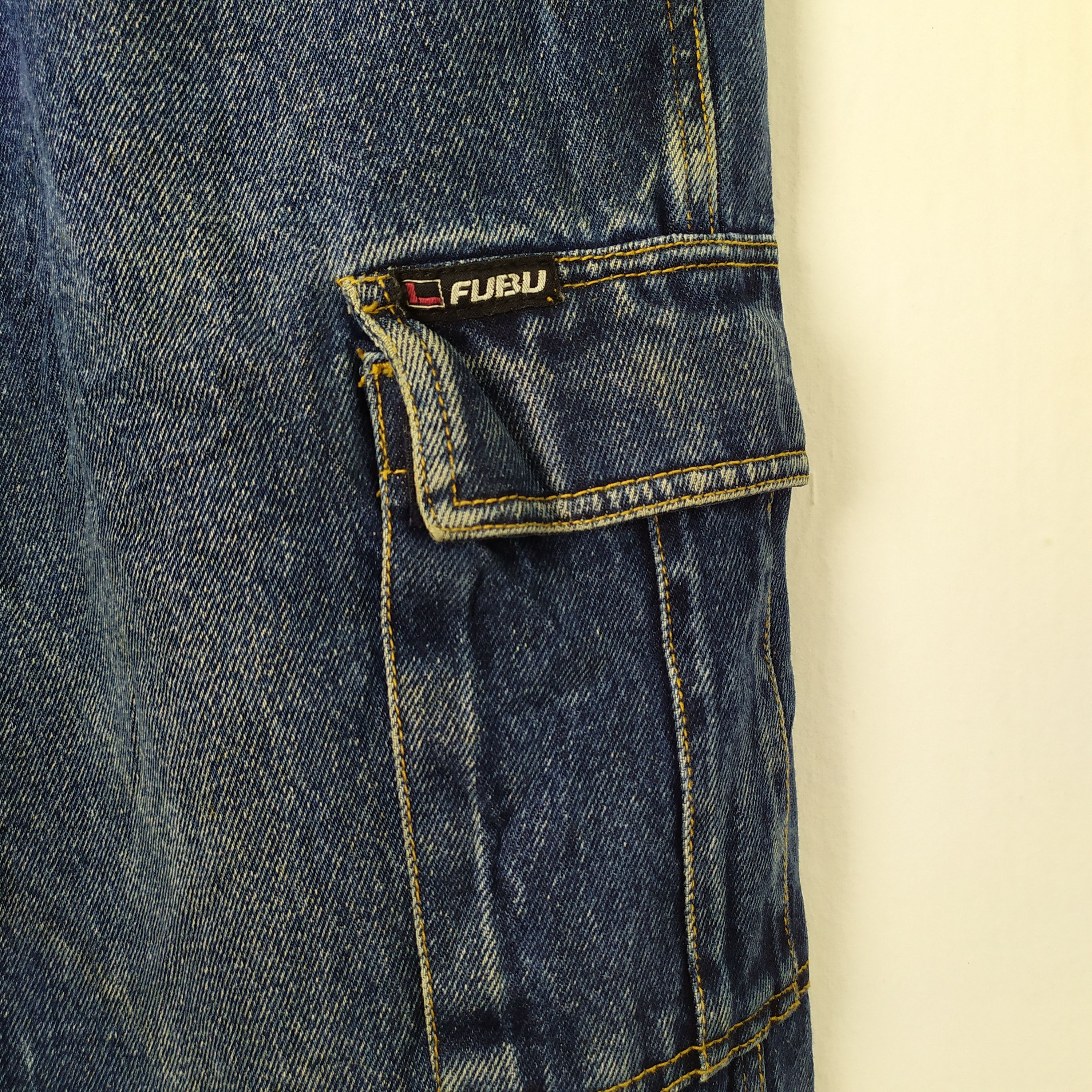 Fubu × Jean VINTAGE FUBU FADED JEANS DENIM CARGO PANTS/TACTICAL PANTS Size US 38 / EU 54 - 9 Thumbnail