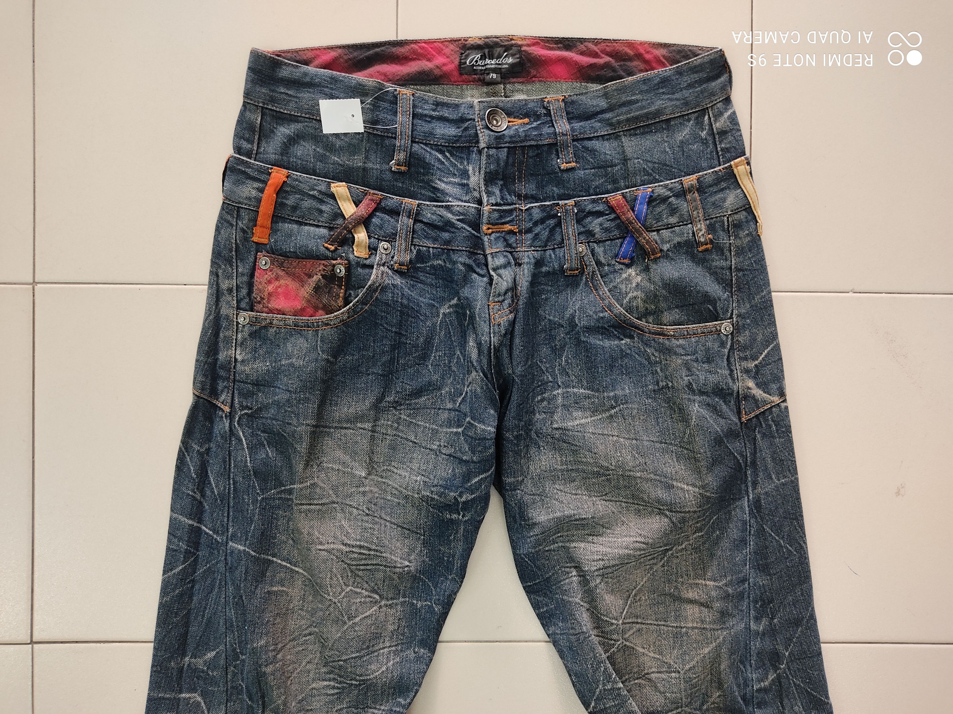 Japanese Brand Barcedos Double Waist Faded Jeans Size US 32 / EU 48 - 2 Thumbnail