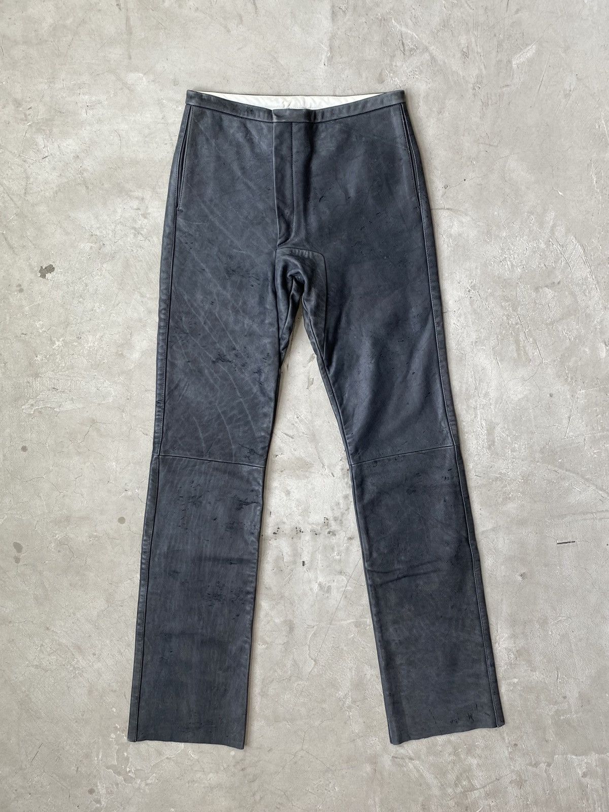 image of Carol Christian Poell Leather Trousers in Black, Men's (Size 26)