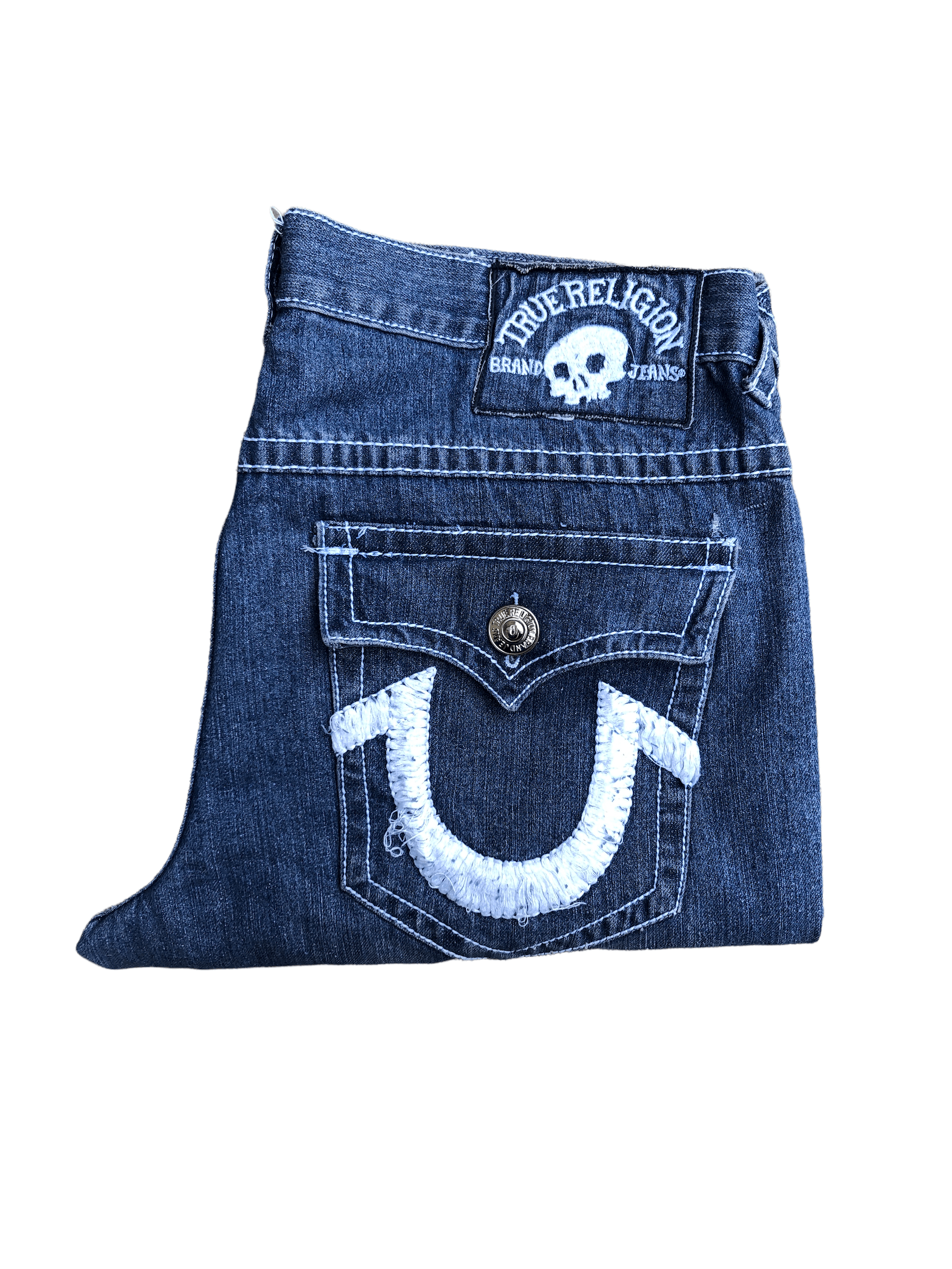 True Religion × Vintage Vintage True Religion Jeans Size 38 'SKULL TAB' Blue Size US 38 / EU 54 - 1 Thumbnail