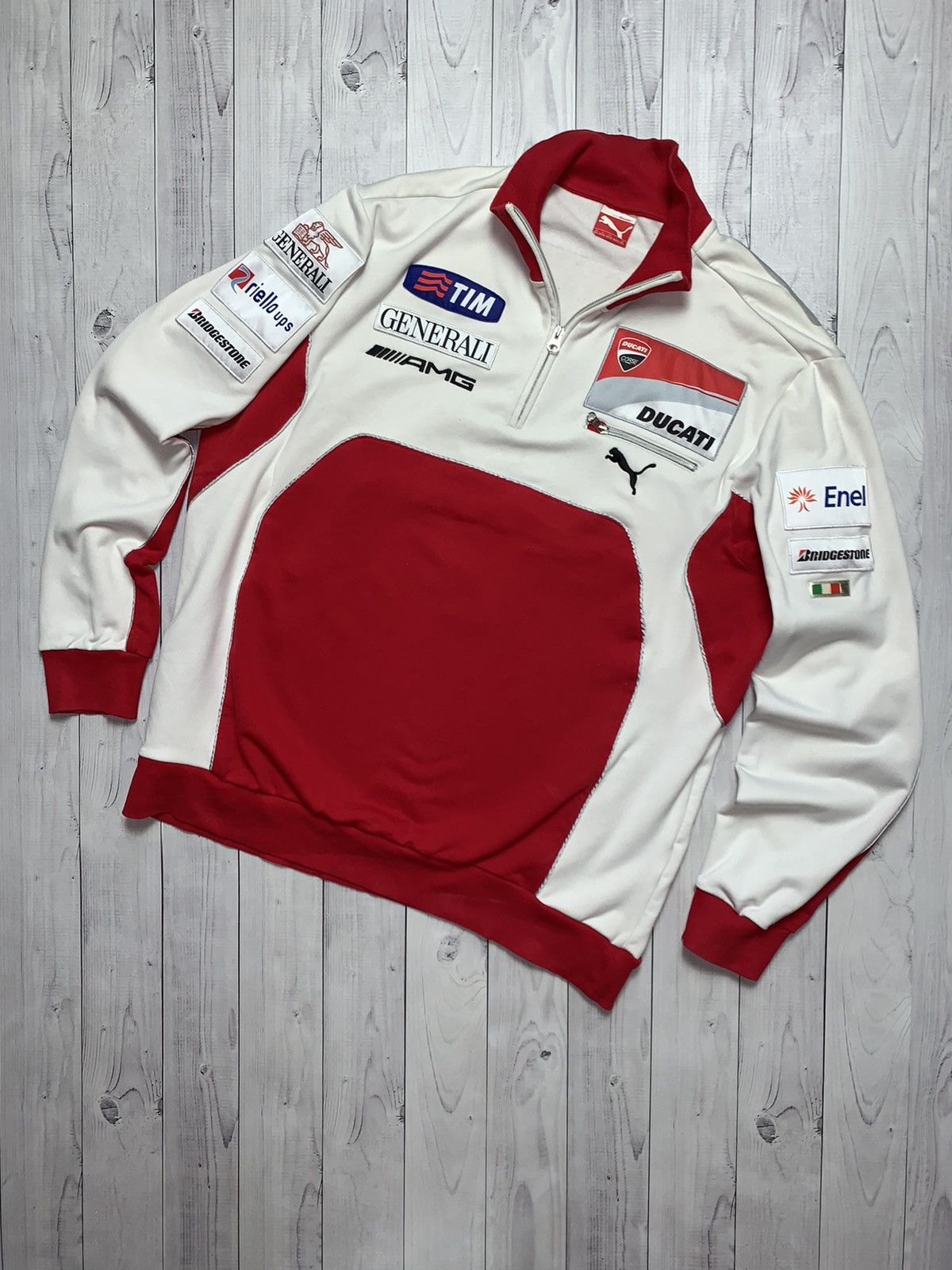 Vintage Ducati Moto fleece jacket Puma logo size XXL
