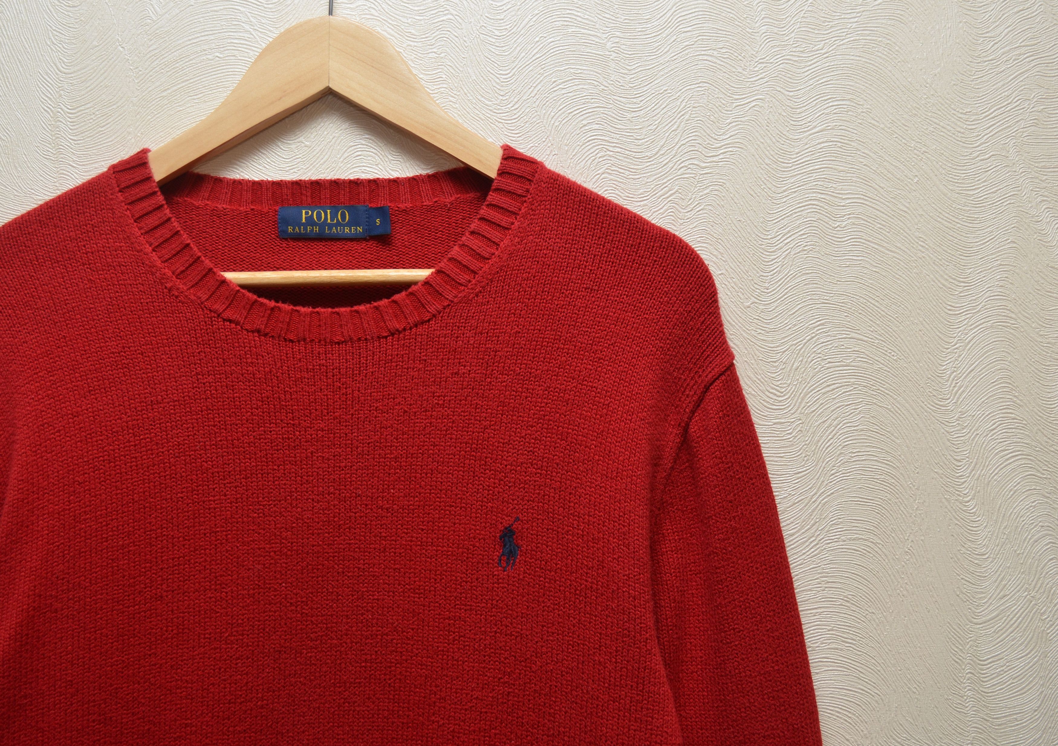 Polo Ralph Lauren × Vintage Polo Ralph Lauren Knit Red Sweater Vintage Size US S / EU 44-46 / 1 - 3 Thumbnail