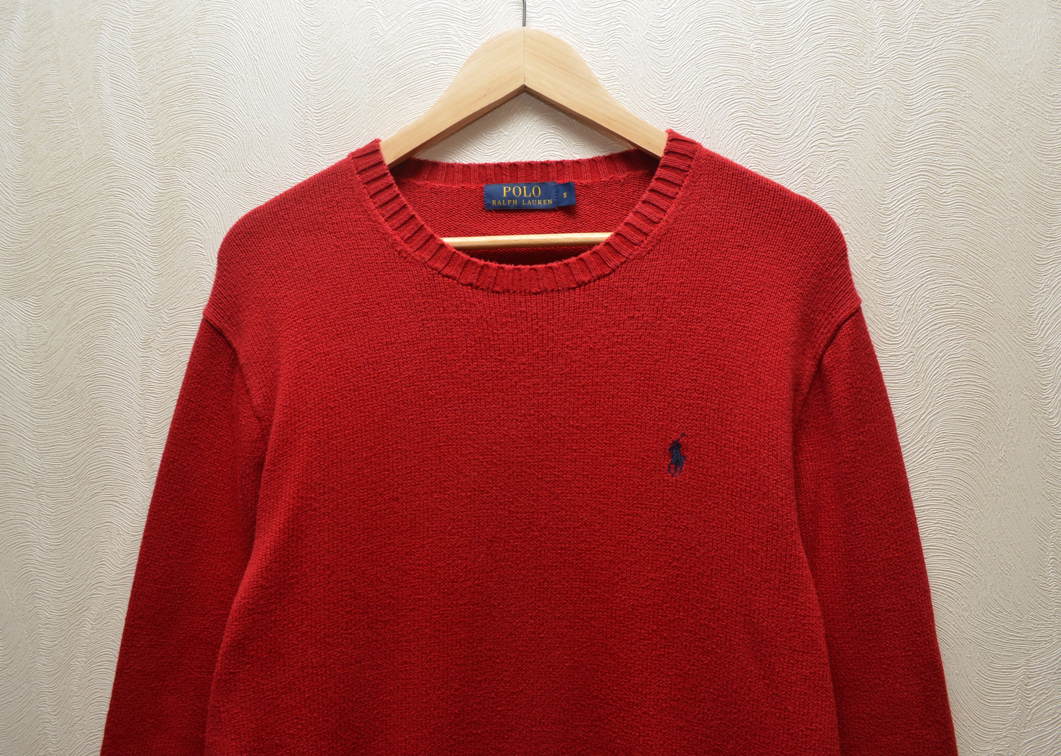 Polo Ralph Lauren × Vintage Polo Ralph Lauren Knit Red Sweater Vintage Size US S / EU 44-46 / 1 - 2 Thumbnail