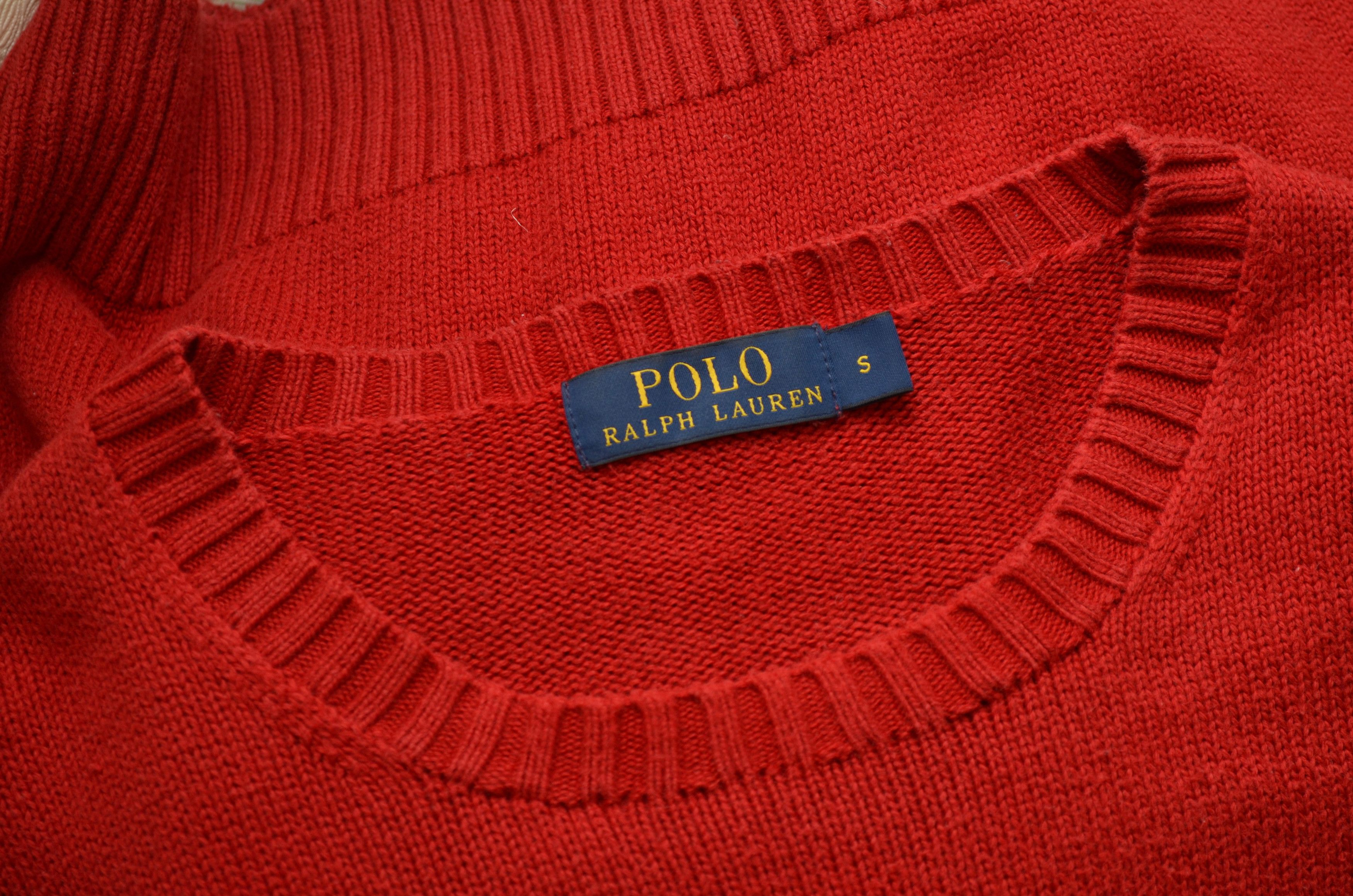 Polo Ralph Lauren × Vintage Polo Ralph Lauren Knit Red Sweater Vintage Size US S / EU 44-46 / 1 - 8 Thumbnail