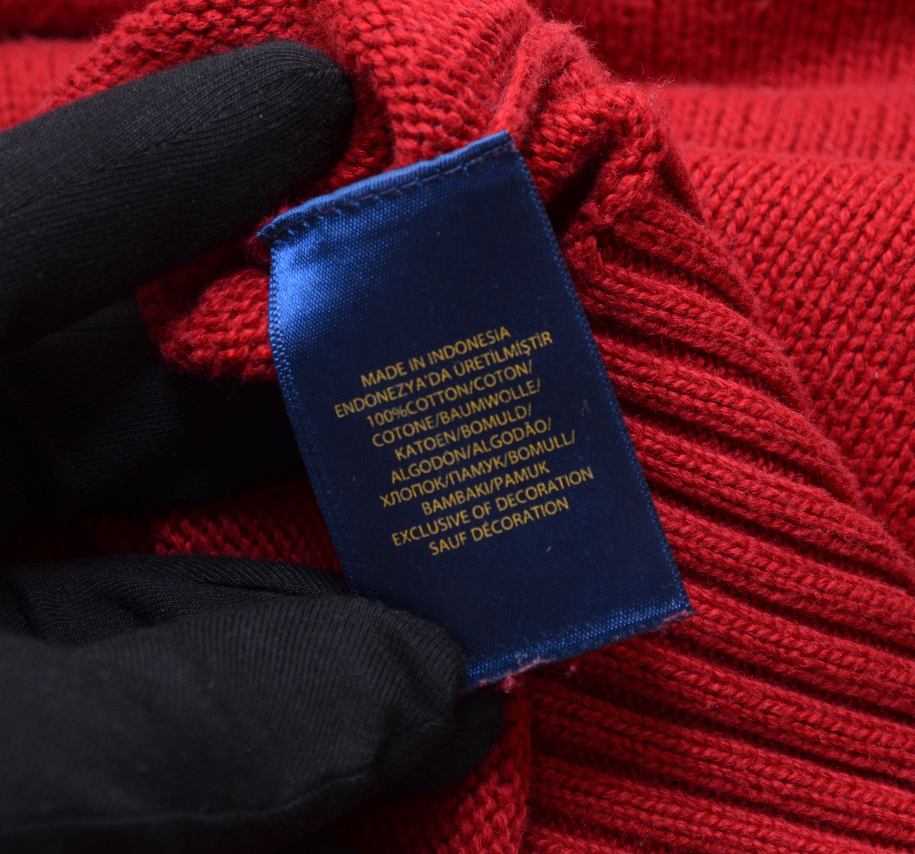 Polo Ralph Lauren × Vintage Polo Ralph Lauren Knit Red Sweater Vintage Size US S / EU 44-46 / 1 - 7 Thumbnail