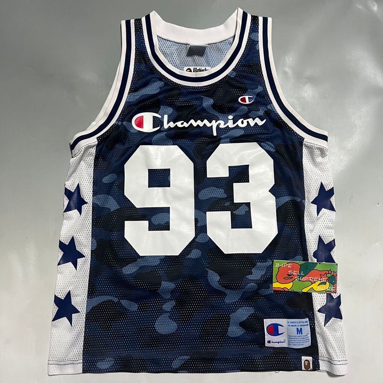 Pre-owned Bape Basketball Jersey Navy/white In Blue