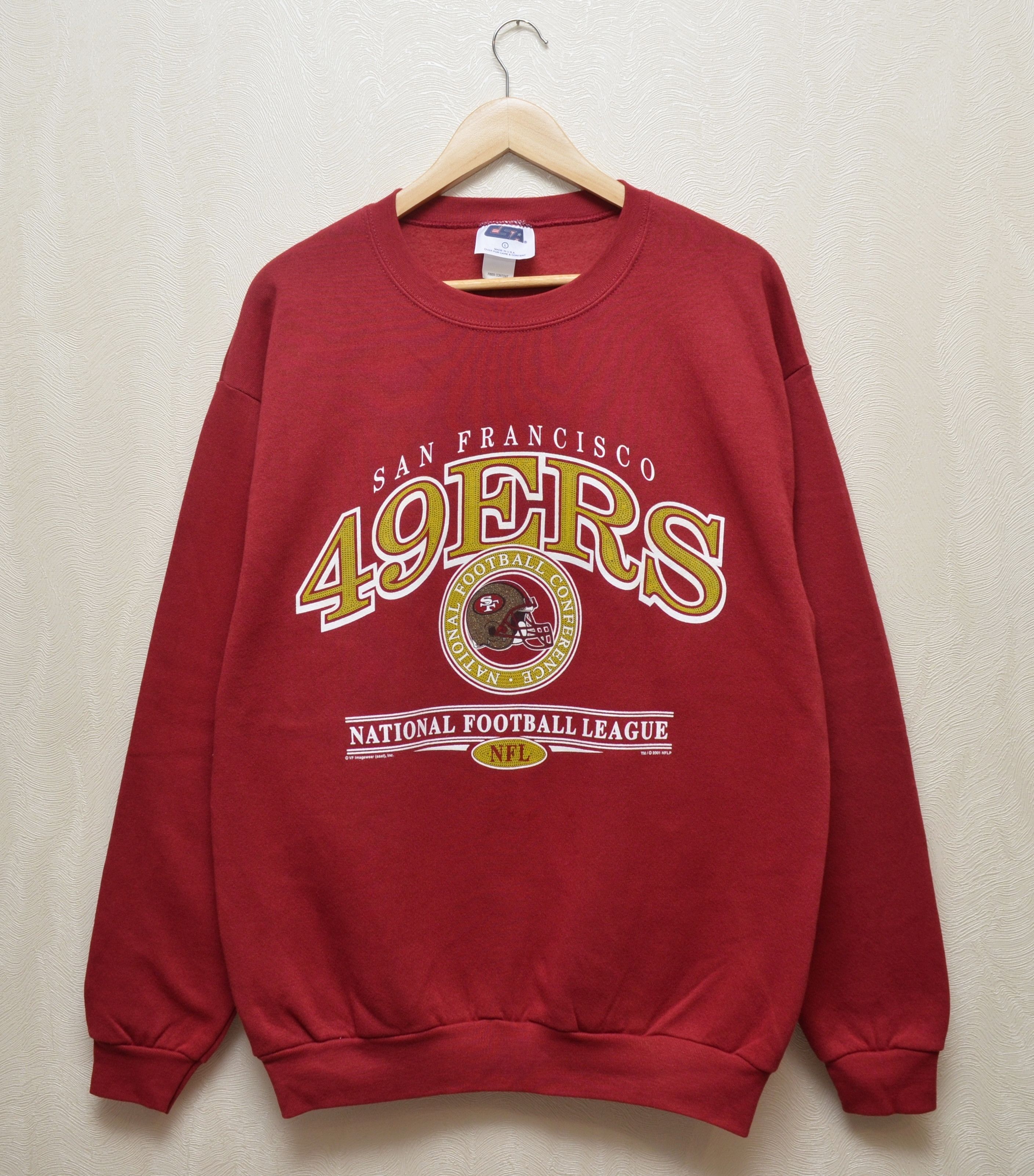 image of Nfl x San Francisco 49Ers Vintage 00S San Francisco 49Ers Sweatshirt 2001 Y2K in Red (Size Large)