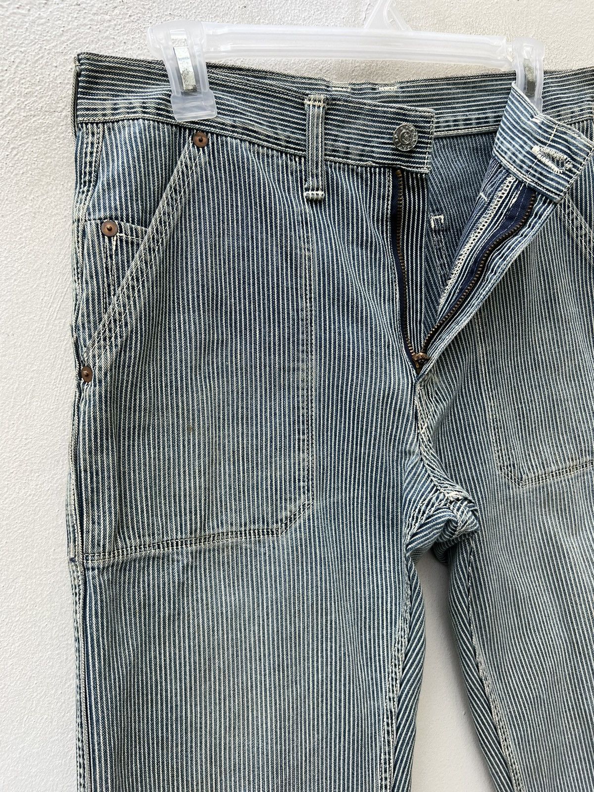 45rpm Vintage 45rpm Japan Fade Hickory Stripe Dirty Flare Pant Size US 30 / EU 46 - 9 Thumbnail