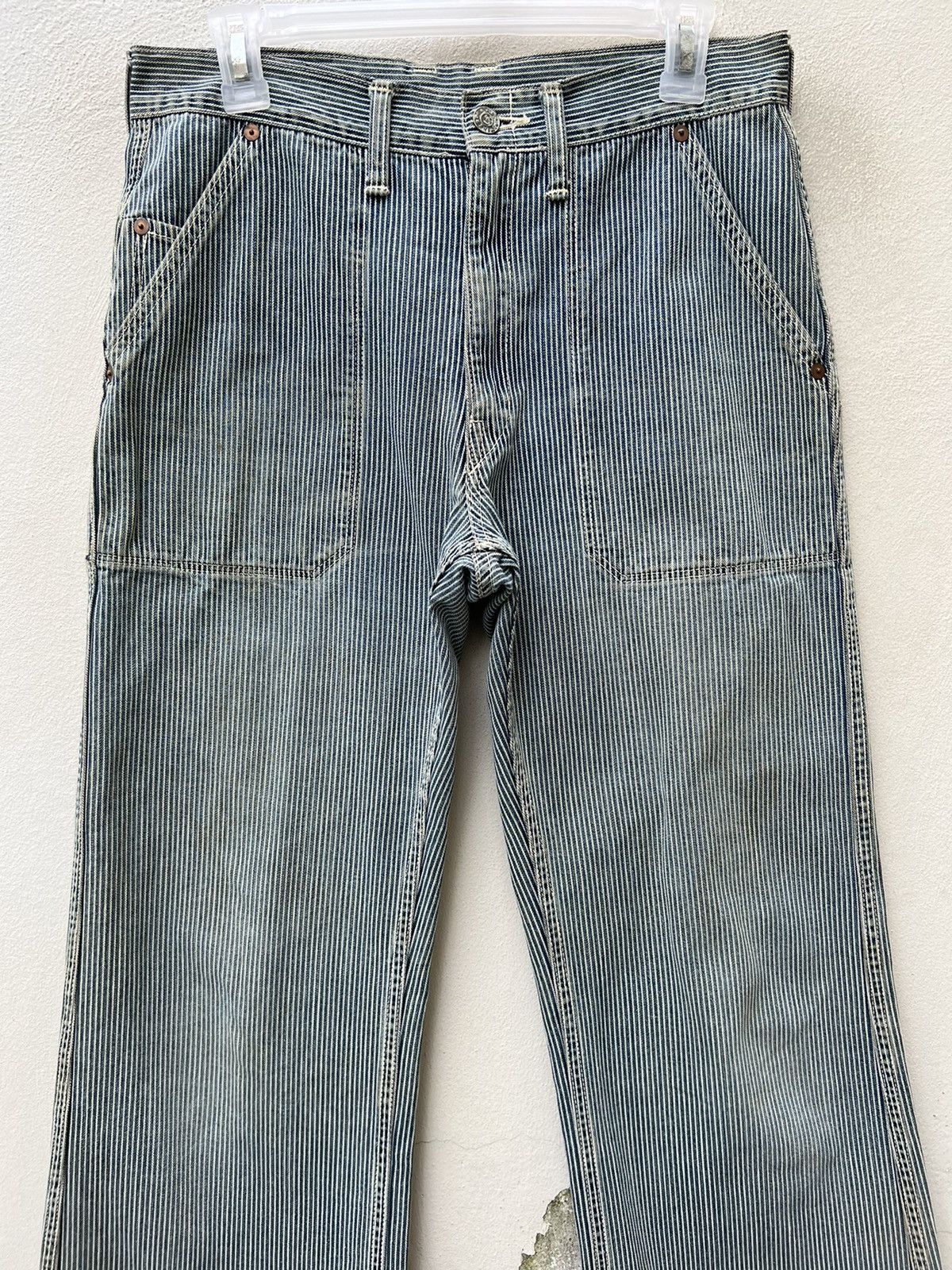 45rpm Vintage 45rpm Japan Fade Hickory Stripe Dirty Flare Pant Size US 30 / EU 46 - 7 Thumbnail