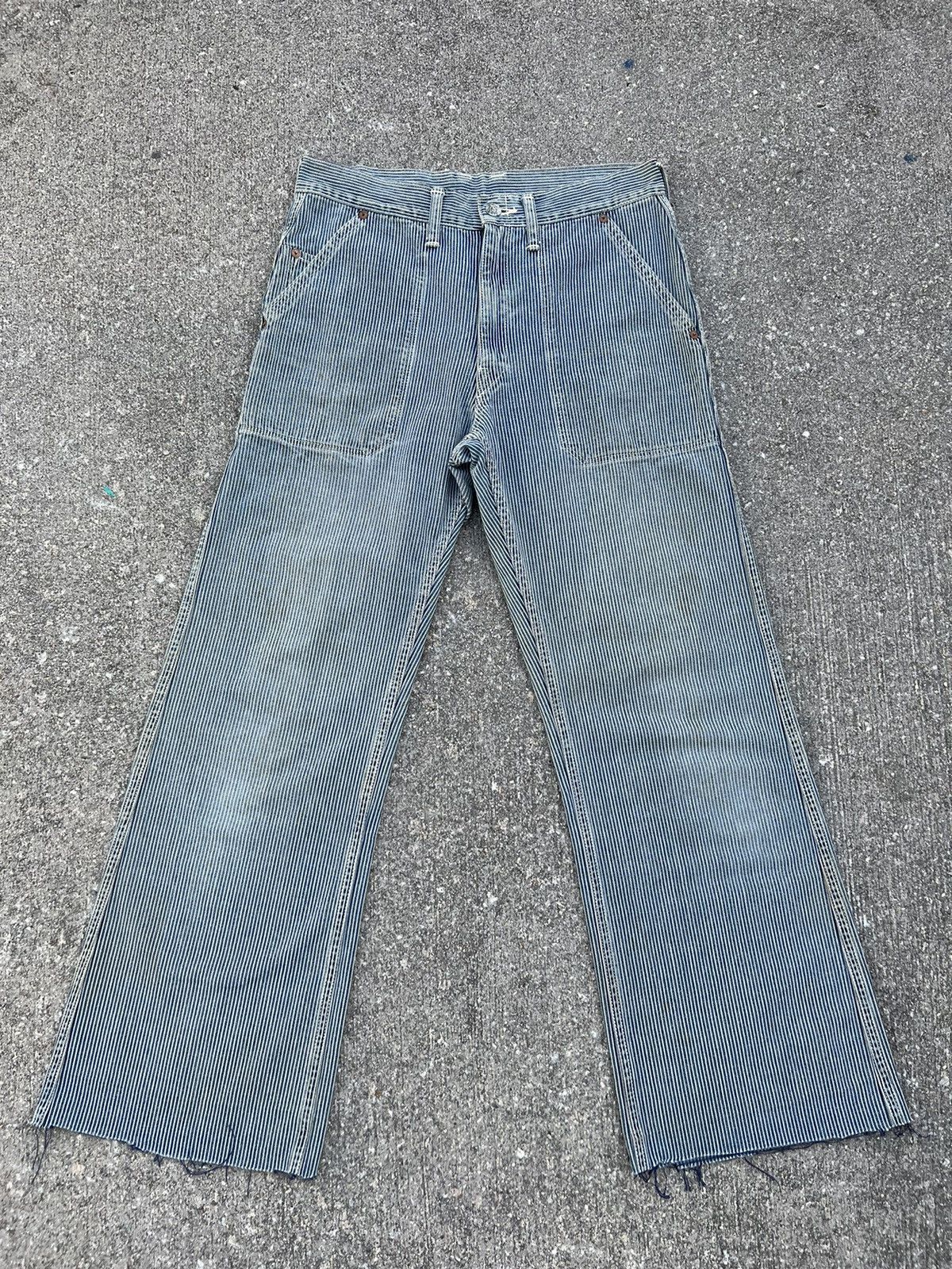 45rpm Vintage 45rpm Japan Fade Hickory Stripe Dirty Flare Pant Size US 30 / EU 46 - 1 Thumbnail