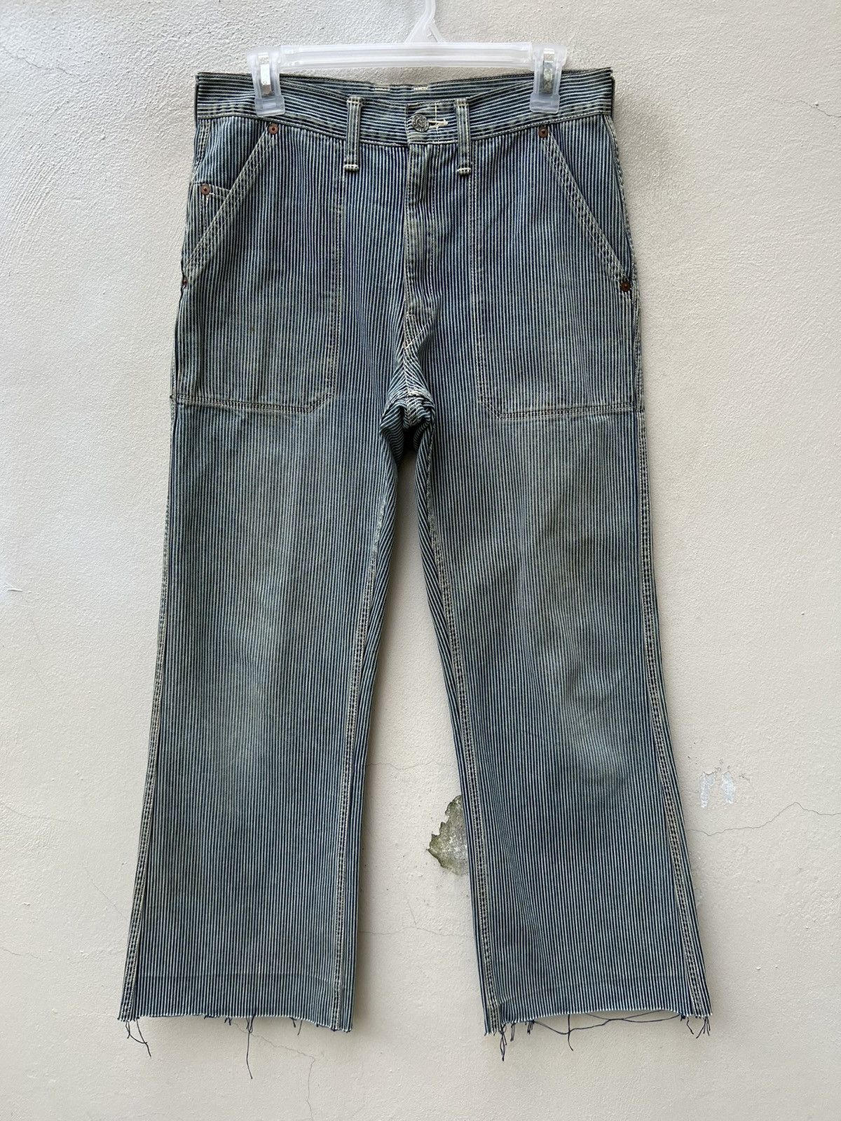45rpm Vintage 45rpm Japan Fade Hickory Stripe Dirty Flare Pant Size US 30 / EU 46 - 6 Thumbnail