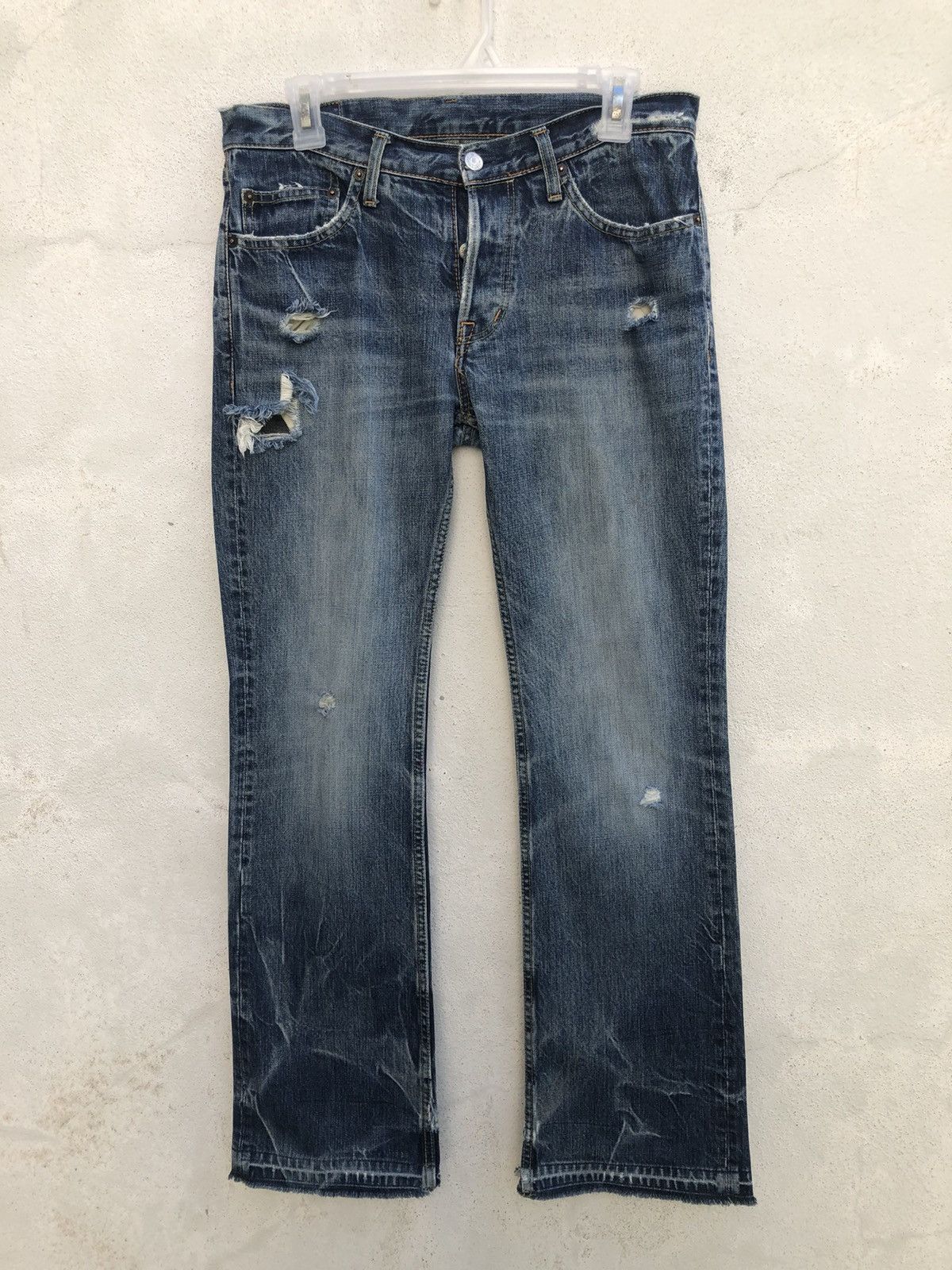 Hysteric Glamour Vintage Hg Rips Distress Denim Released Hem Flare Jeans Size US 30 / EU 46 - 1 Thumbnail