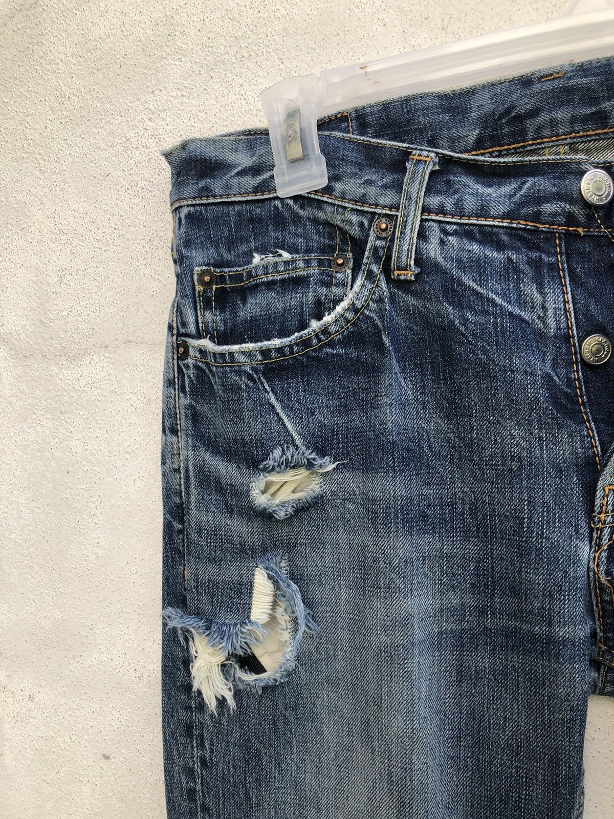 Hysteric Glamour Vintage Hg Rips Distress Denim Released Hem Flare Jeans Size US 30 / EU 46 - 4 Thumbnail