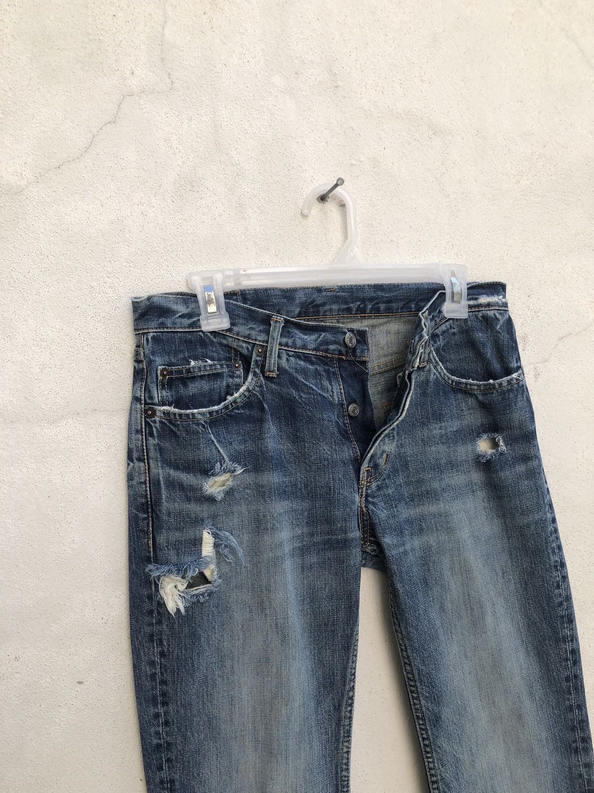 Hysteric Glamour Vintage Hg Rips Distress Denim Released Hem Flare Jeans Size US 30 / EU 46 - 3 Thumbnail