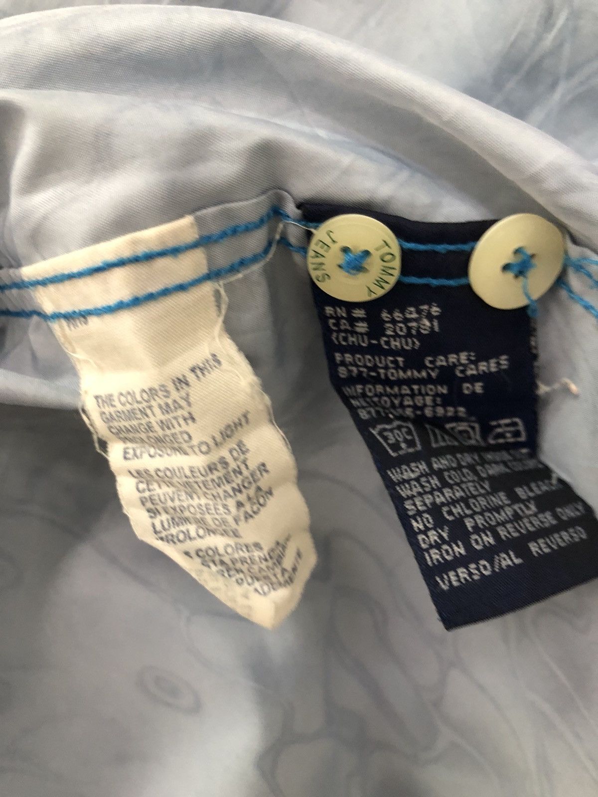 Tommy Hilfiger 90s TH Tommy Jeans Blue Flame 🔥 Style Oversize Shirt Size US L / EU 52-54 / 3 - 10 Thumbnail
