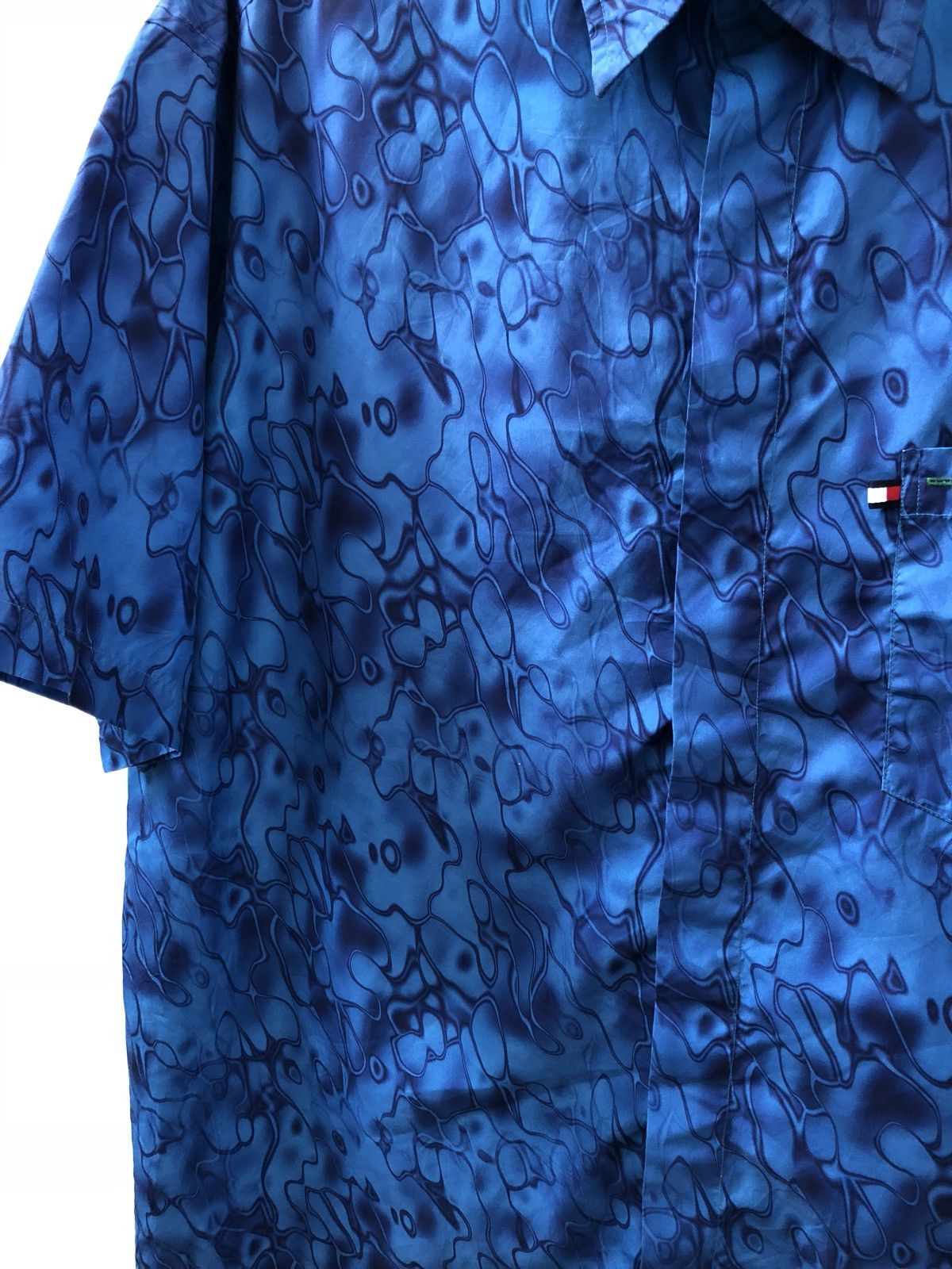 Tommy Hilfiger 90s TH Tommy Jeans Blue Flame 🔥 Style Oversize Shirt Size US L / EU 52-54 / 3 - 5 Thumbnail