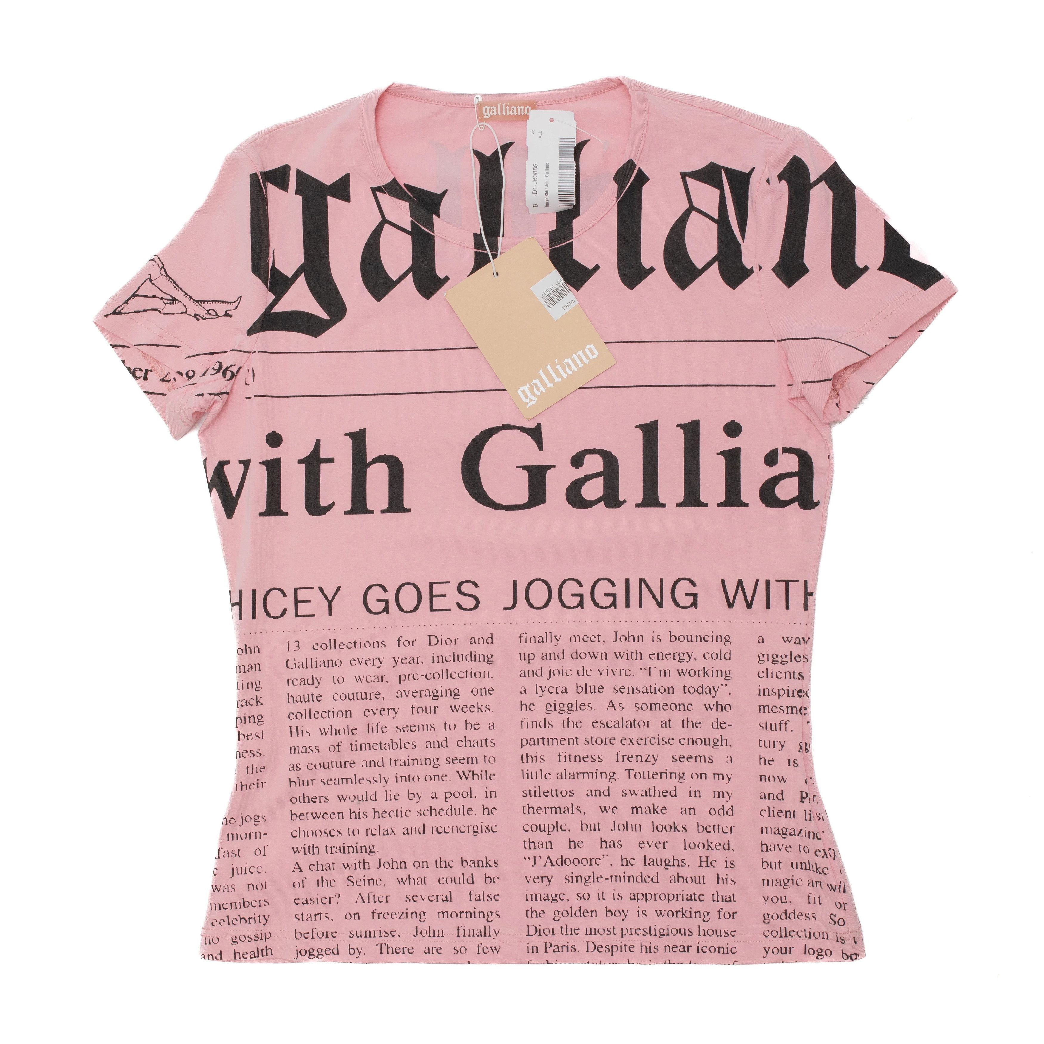 リアル John Galliano T-SHIRT newspaper Galliano JOHN shirt John メンズ