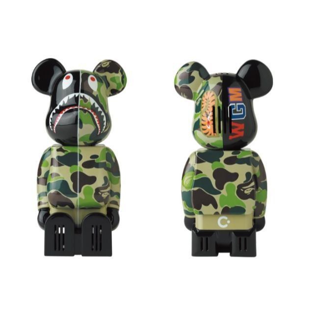 image of Bape Camo Shark Cleverin Bearbrick, Men's