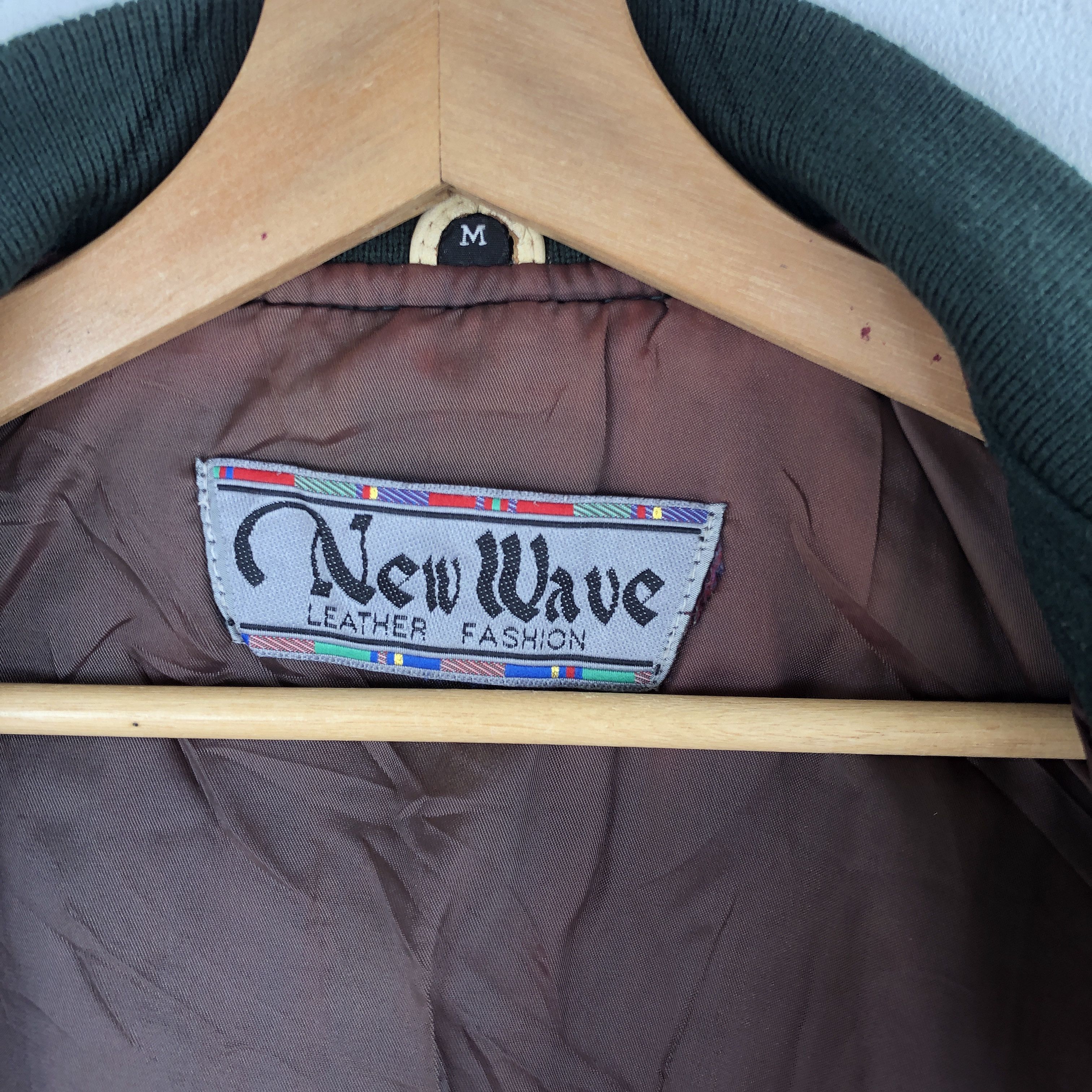 Japanese Brand New Wave Varsity Jackets Leather Letterman Wool Jacket Size US L / EU 52-54 / 3 - 12 Thumbnail
