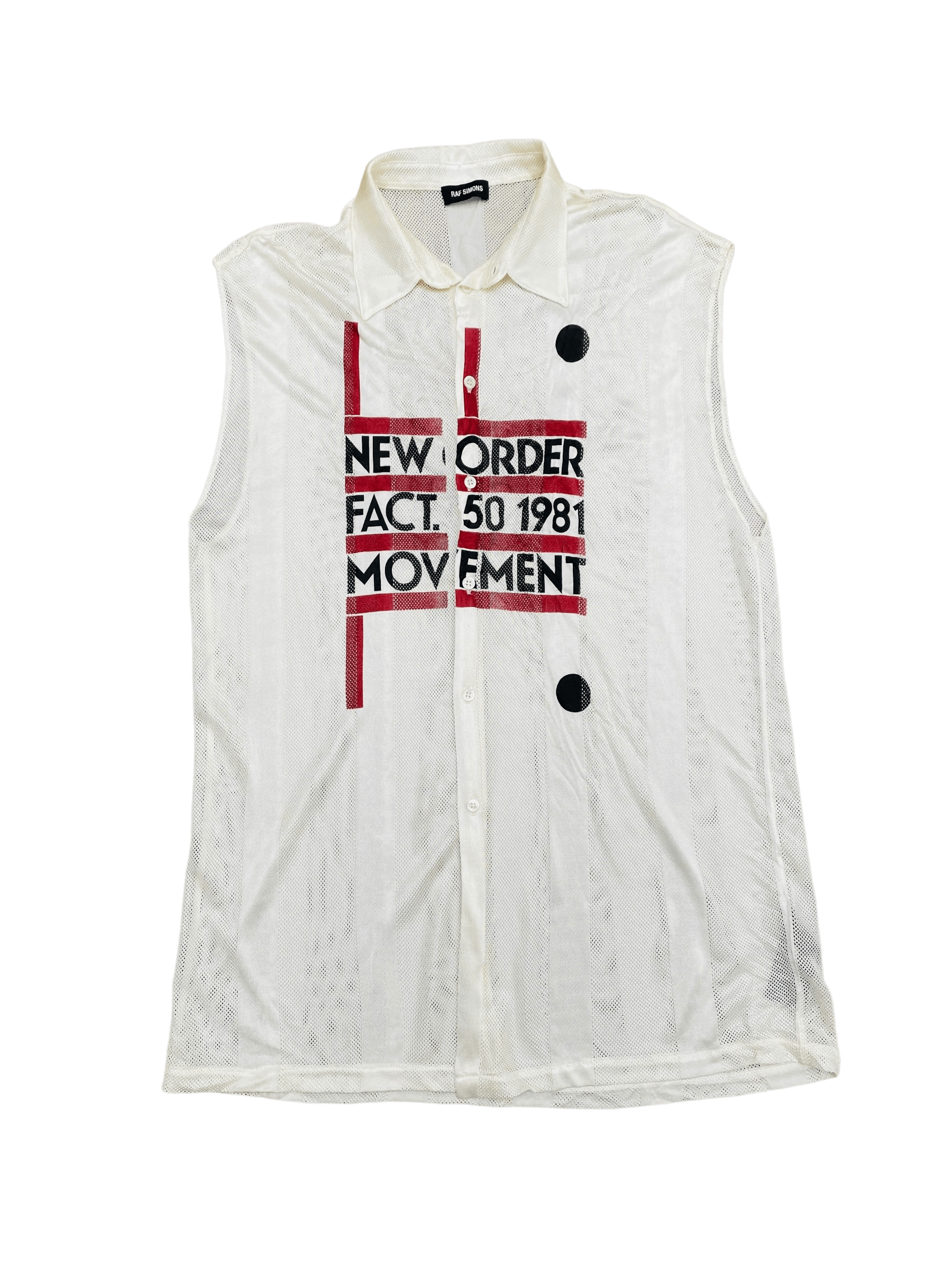 Raf Simons SS 2018 Sleeveless New Order Mesh Shirt Size US M / EU 48-50 / 2 - 2 Thumbnail