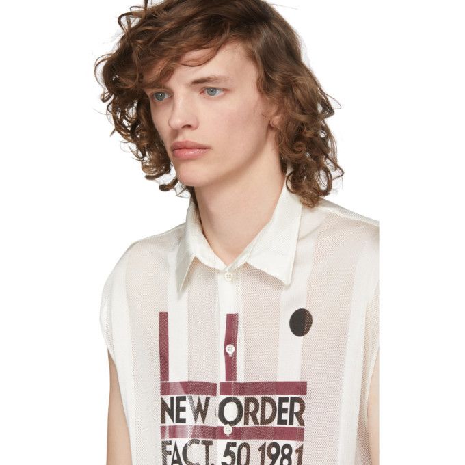 Raf Simons SS 2018 Sleeveless New Order Mesh Shirt Size US M / EU 48-50 / 2 - 3 Thumbnail
