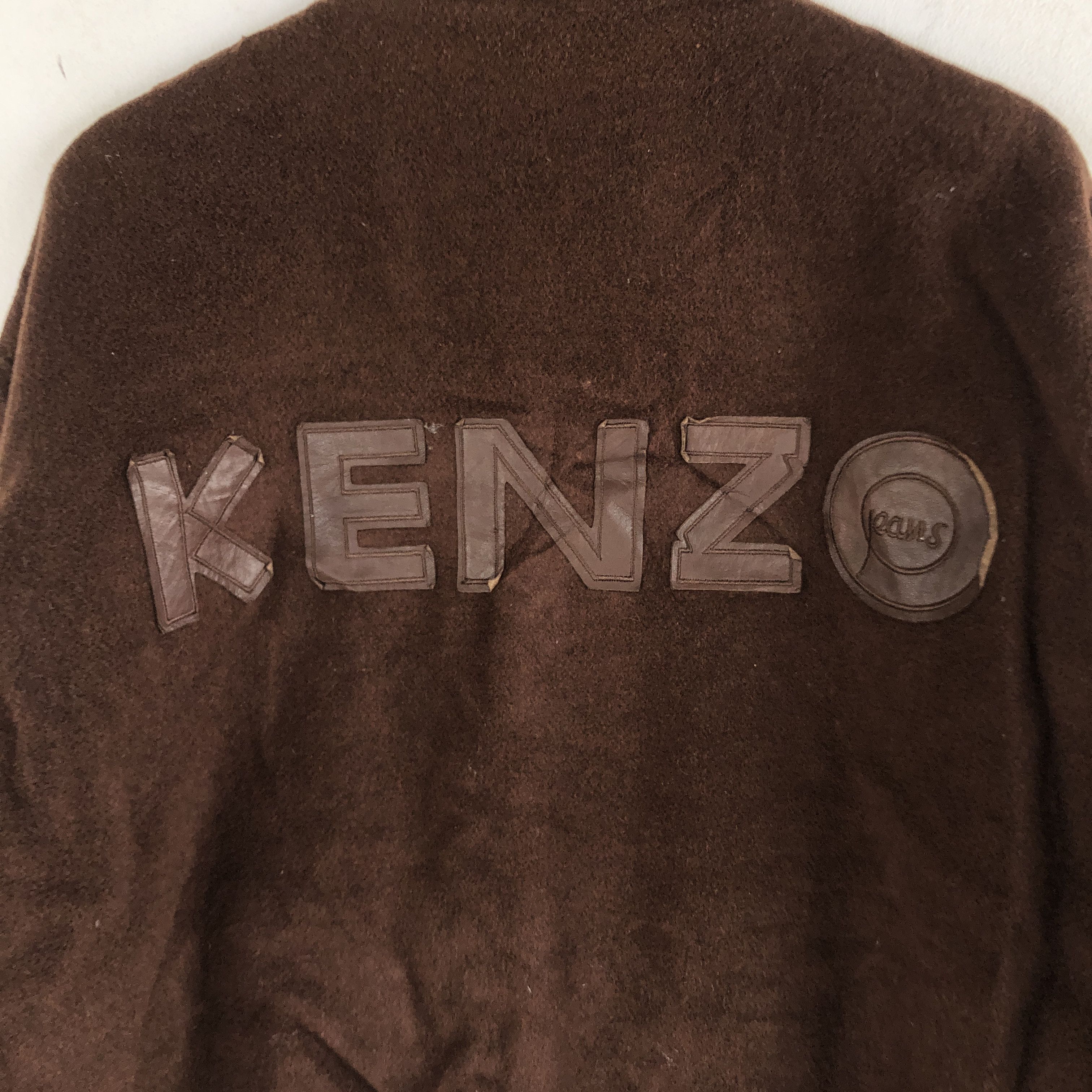 Kenzo × Vintage Vintage Kenzo Varsity Jackets Letterman Leather Wool Jacket Size US XL / EU 56 / 4 - 8 Thumbnail