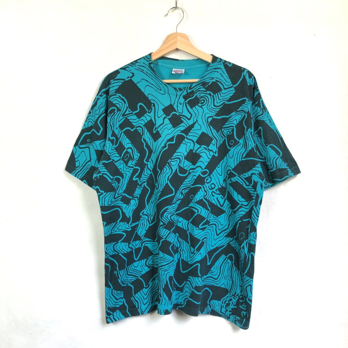 image of 90's Nike Bo Jackson Map Acg Ovp Tshirt in Turquoise, Men's (Size Large)