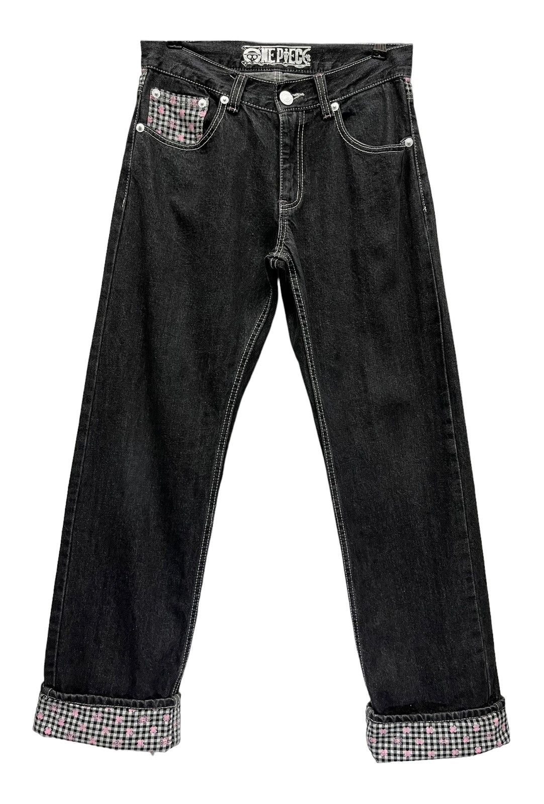 Anime × One Piece 🔥90’s ONE PIECE JAPANESE ANIME Spell-Out TONY CHOPPER Denim Size 31" - 3 Thumbnail
