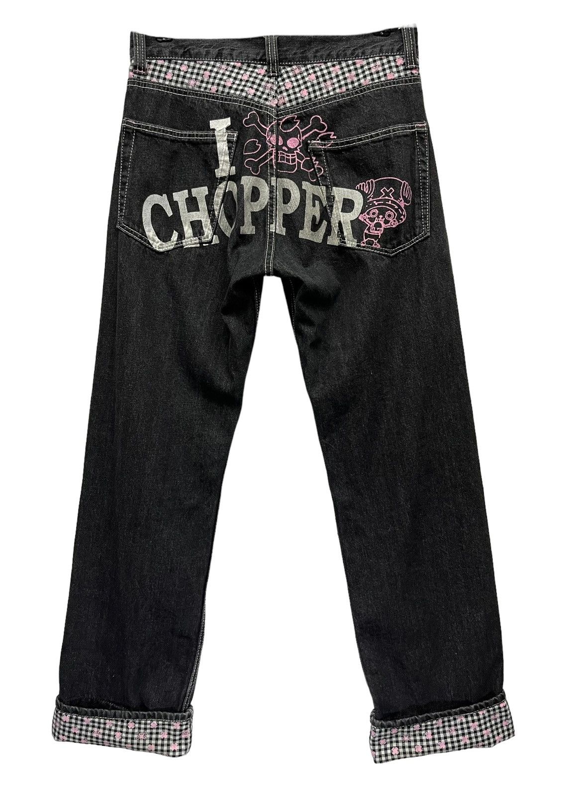 Anime × One Piece 🔥90’s ONE PIECE JAPANESE ANIME Spell-Out TONY CHOPPER Denim Size 31" - 2 Thumbnail