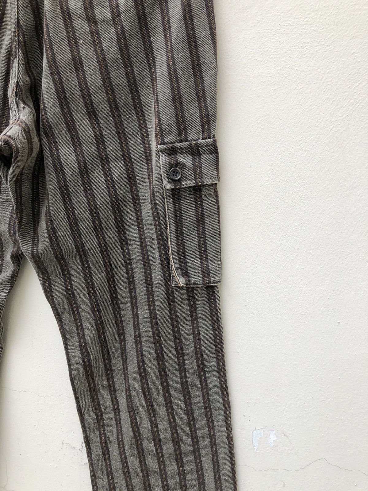 Comme Ca Ism Comme Ca Ism Japan Waxed Striped Denim Cargo Pant Size US 29 - 20 Thumbnail