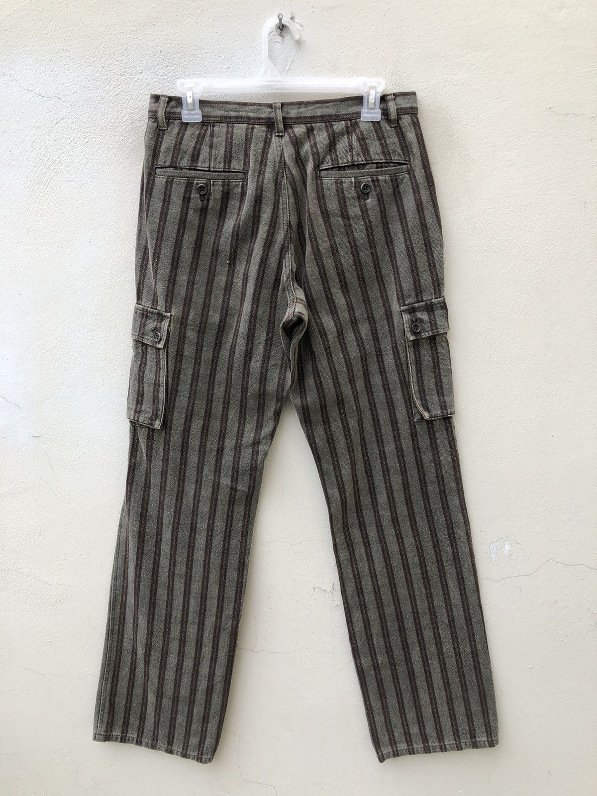 Comme Ca Ism Comme Ca Ism Japan Waxed Striped Denim Cargo Pant Size US 29 - 15 Thumbnail