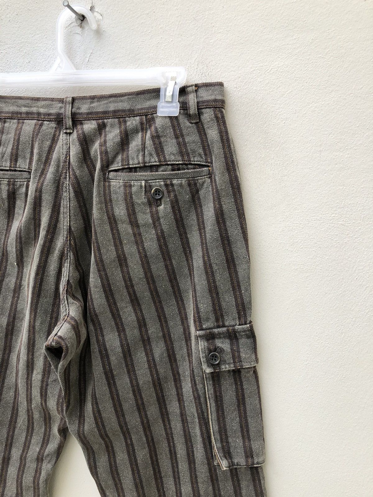Comme Ca Ism Comme Ca Ism Japan Waxed Striped Denim Cargo Pant Size US 29 - 19 Thumbnail