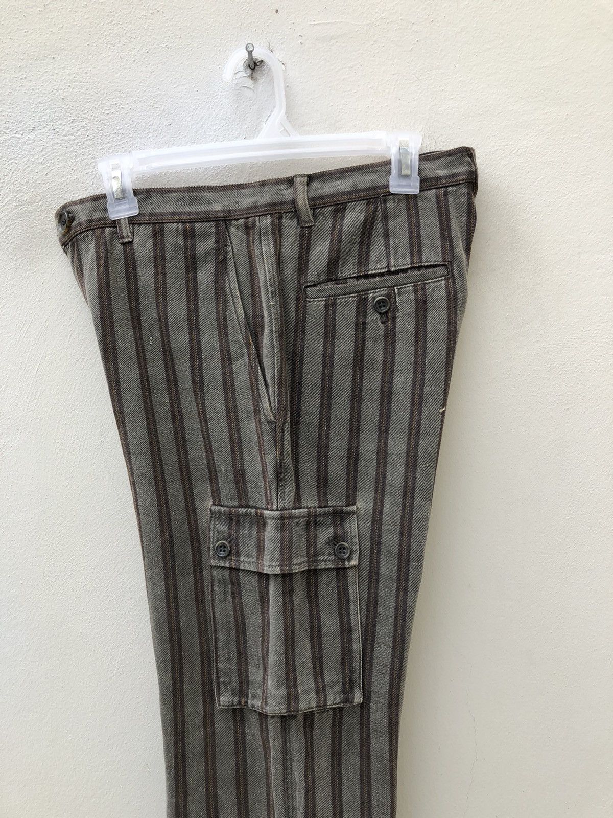 Comme Ca Ism Comme Ca Ism Japan Waxed Striped Denim Cargo Pant Size US 29 - 23 Thumbnail