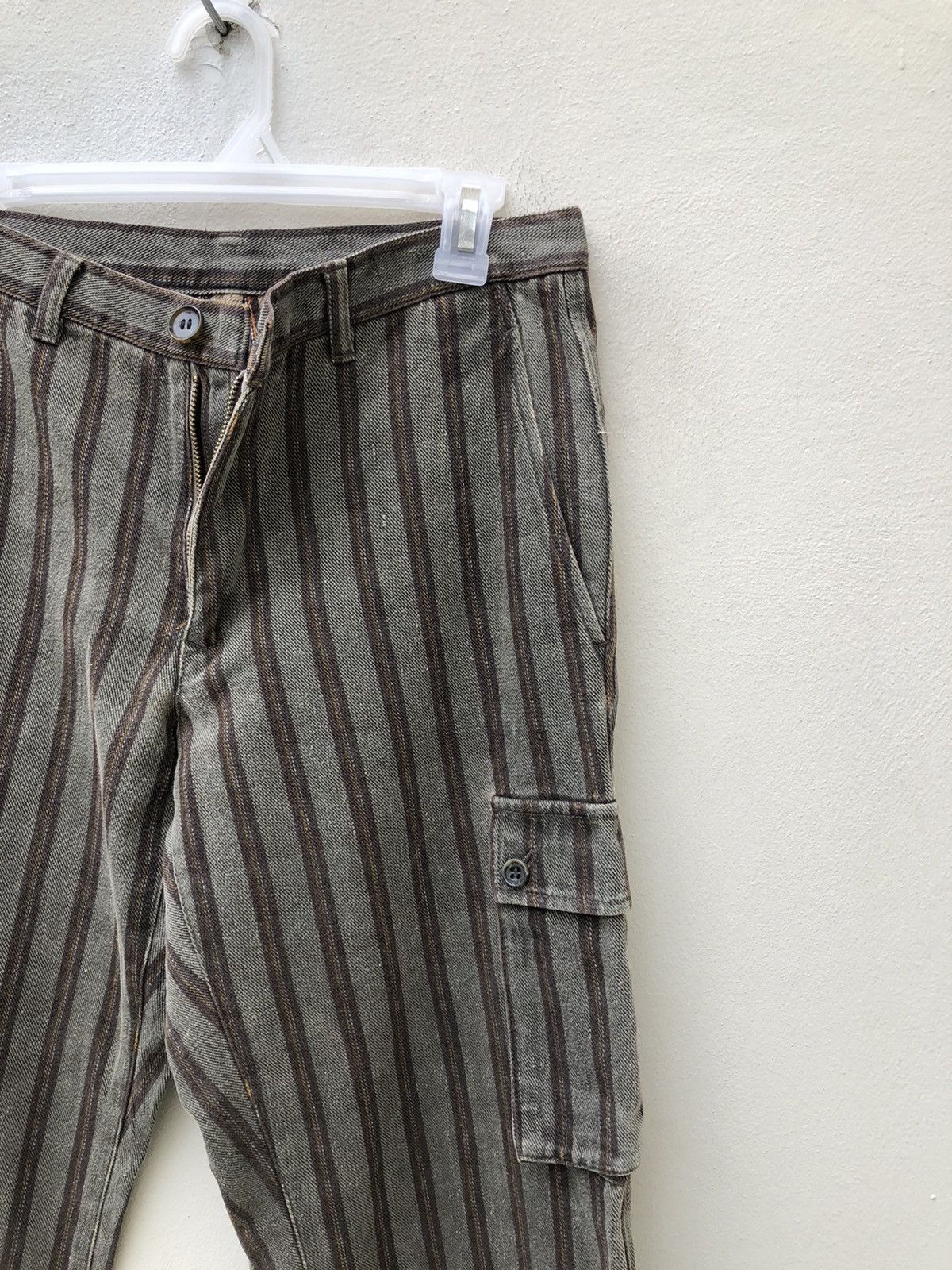 Comme Ca Ism Comme Ca Ism Japan Waxed Striped Denim Cargo Pant Size US 29 - 12 Thumbnail