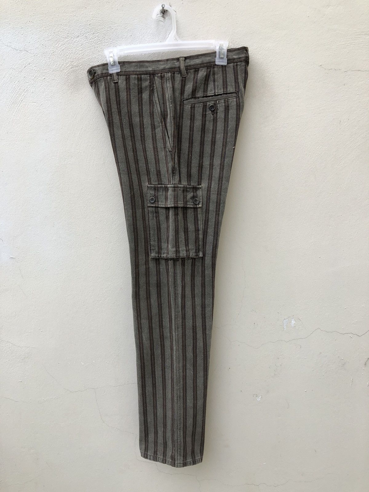 Comme Ca Ism Comme Ca Ism Japan Waxed Striped Denim Cargo Pant Size US 29 - 22 Thumbnail