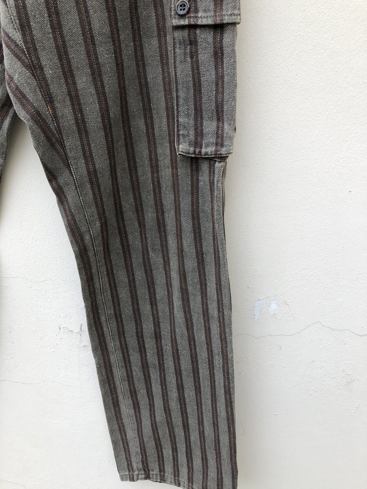 Comme Ca Ism Comme Ca Ism Japan Waxed Striped Denim Cargo Pant Size US 29 - 13 Thumbnail