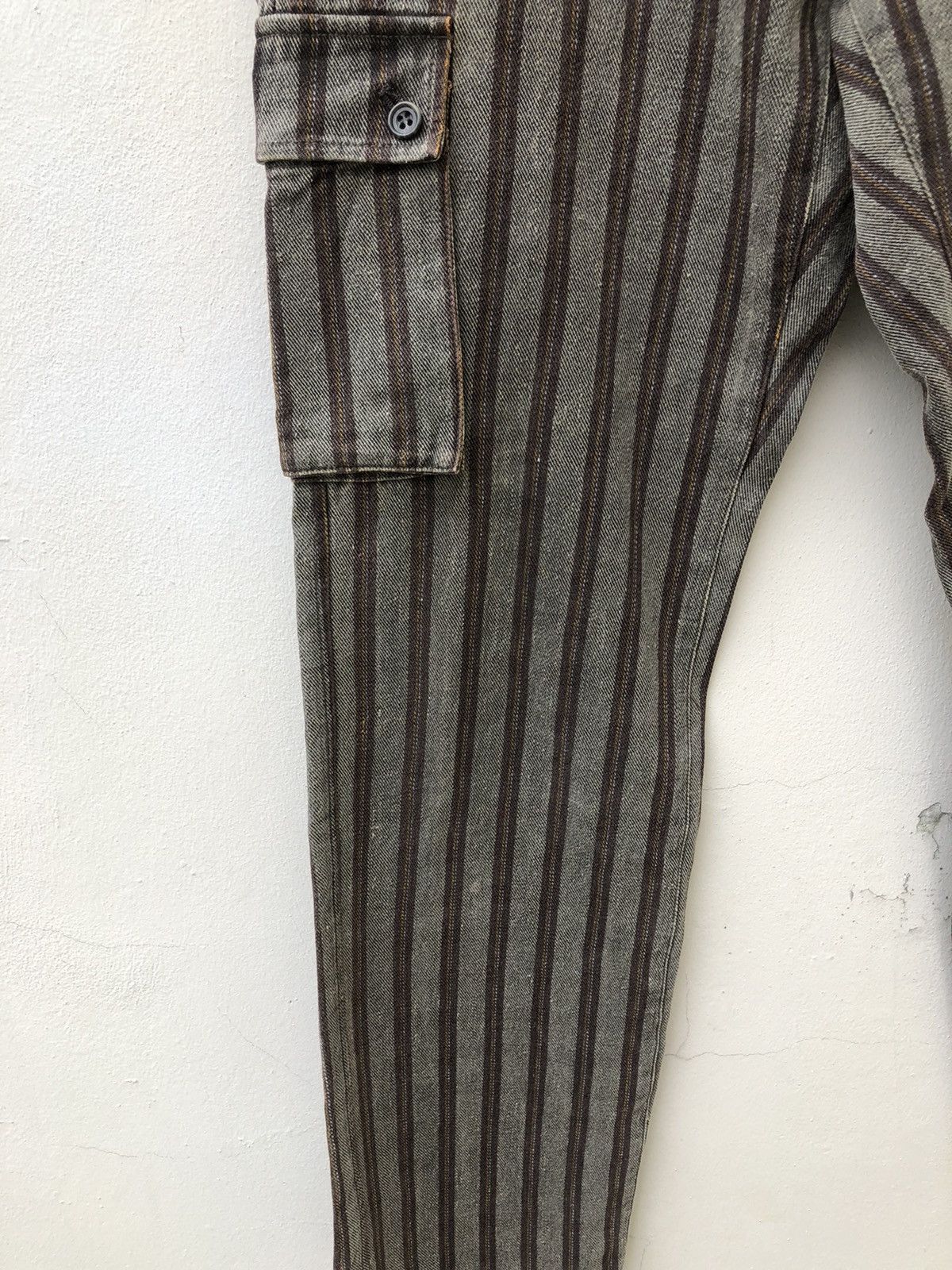 Comme Ca Ism Comme Ca Ism Japan Waxed Striped Denim Cargo Pant Size US 29 - 10 Thumbnail