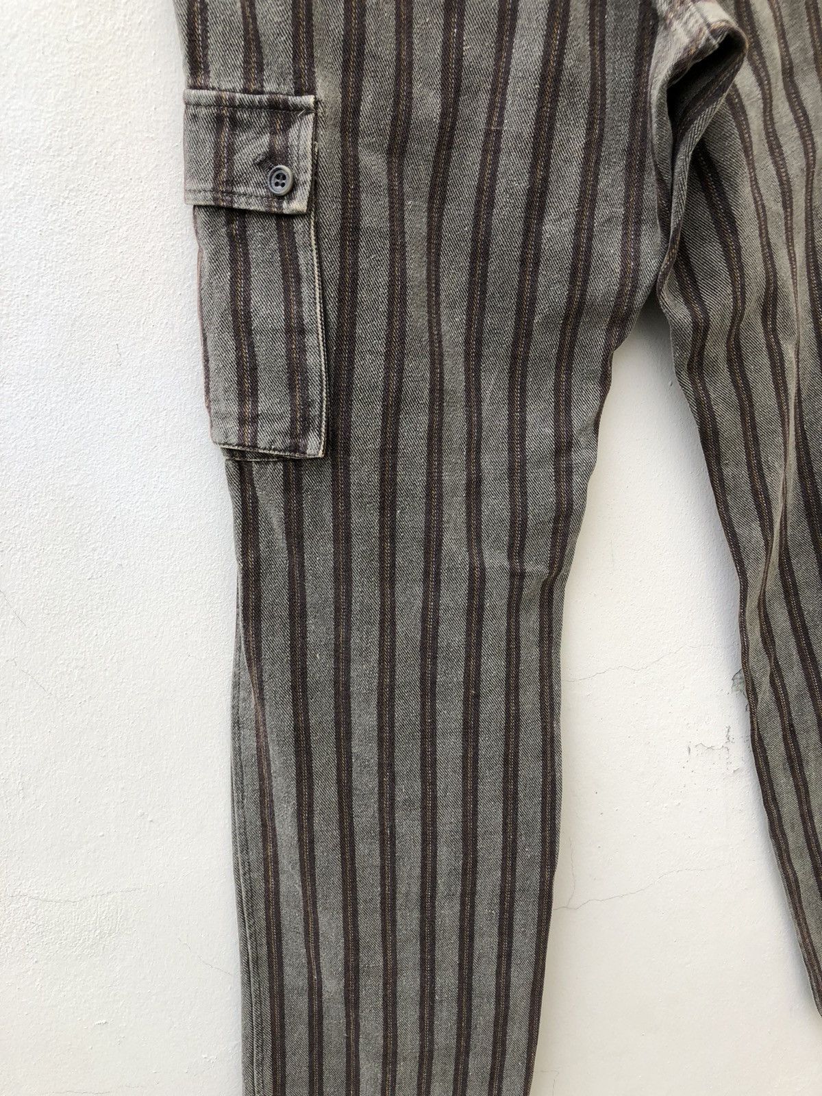 Comme Ca Ism Comme Ca Ism Japan Waxed Striped Denim Cargo Pant Size US 29 - 17 Thumbnail
