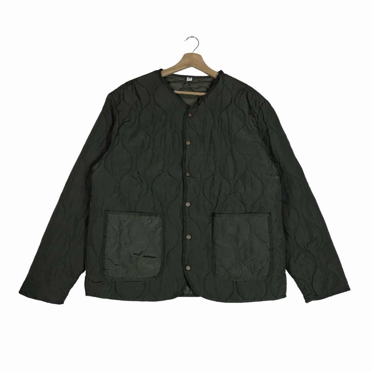 Vintage R2 Studio Olive Green Military Quilted Jacket Size US L / EU 52-54 / 3 - 1 Thumbnail