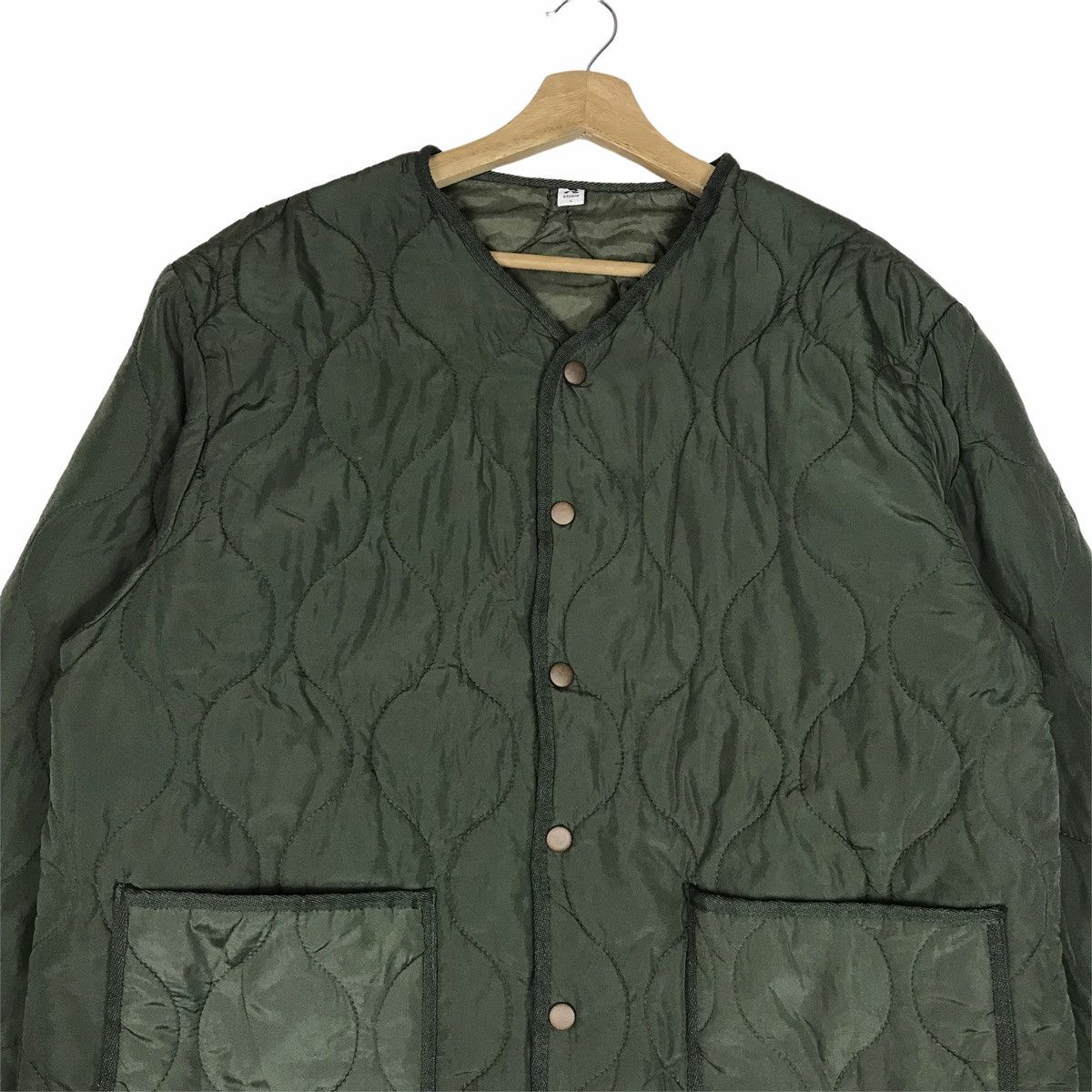 Vintage R2 Studio Olive Green Military Quilted Jacket Size US L / EU 52-54 / 3 - 2 Thumbnail