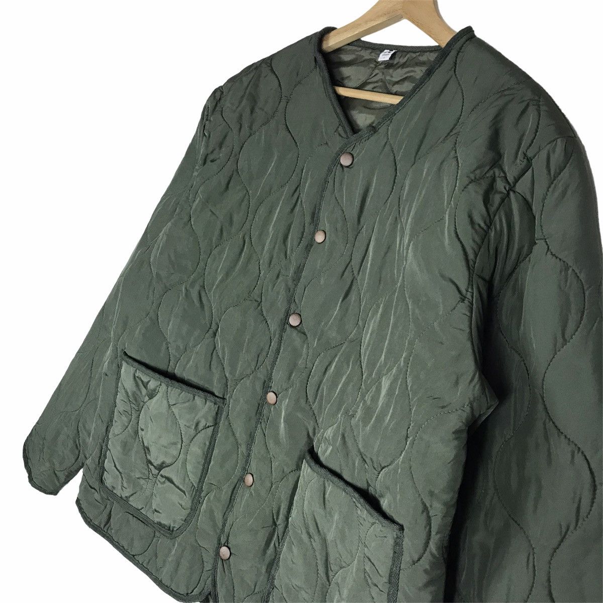 Vintage R2 Studio Olive Green Military Quilted Jacket Size US L / EU 52-54 / 3 - 4 Thumbnail