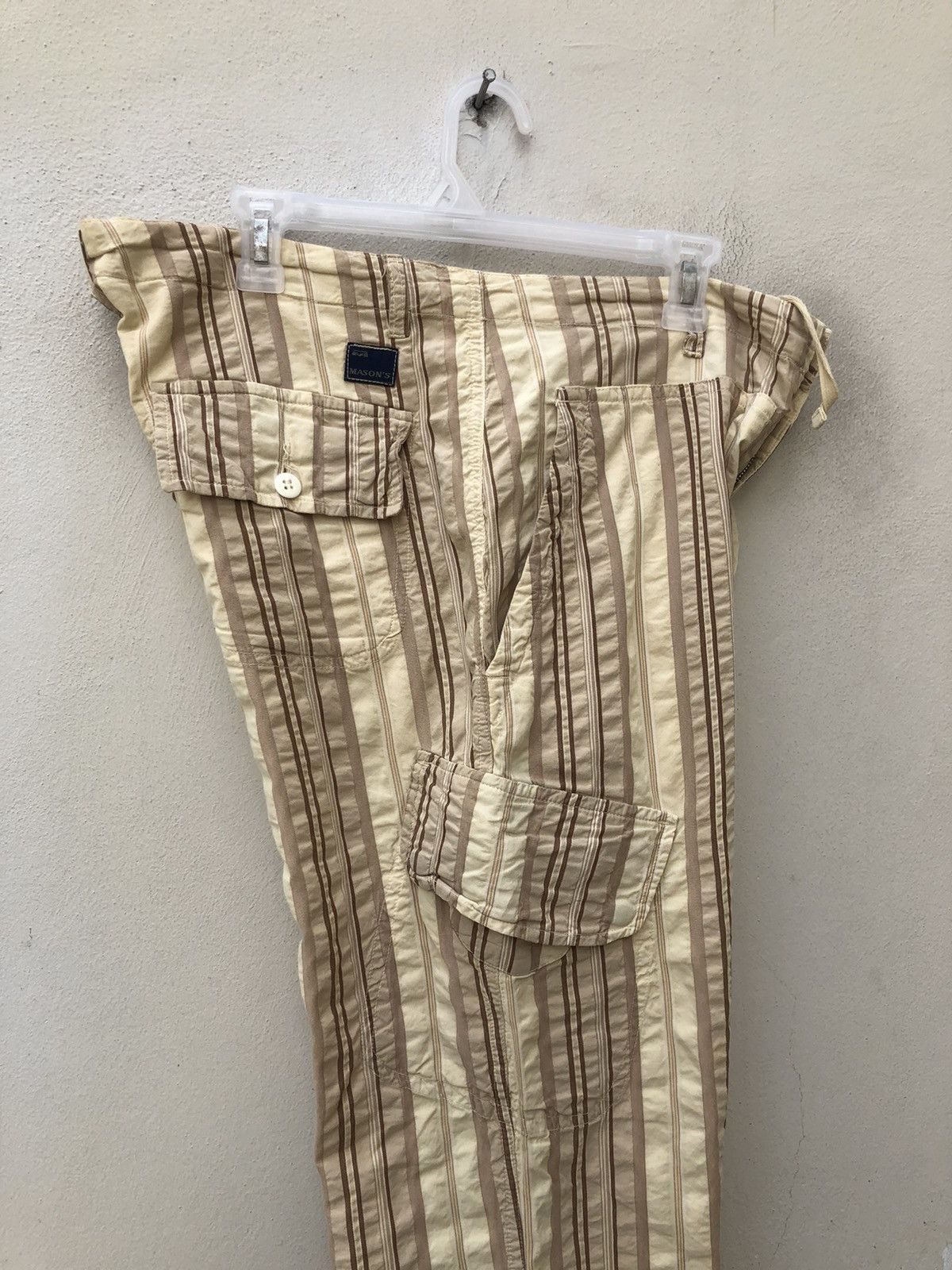 Mason's MASON'S Italy Wrinkled Striped Drawstring Cargo Pant Size US 34 / EU 50 - 11 Thumbnail